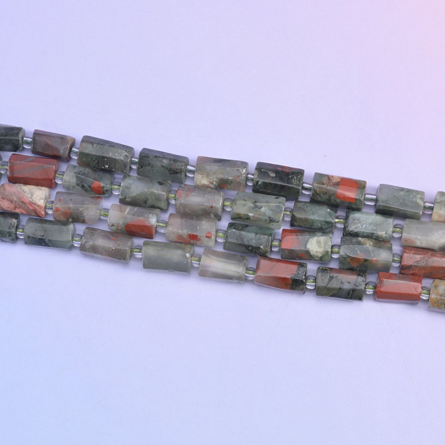 African Bloodstone Faceted Tube Beads Size 12x8mm Jewelry Making 15.5 Inch Strand