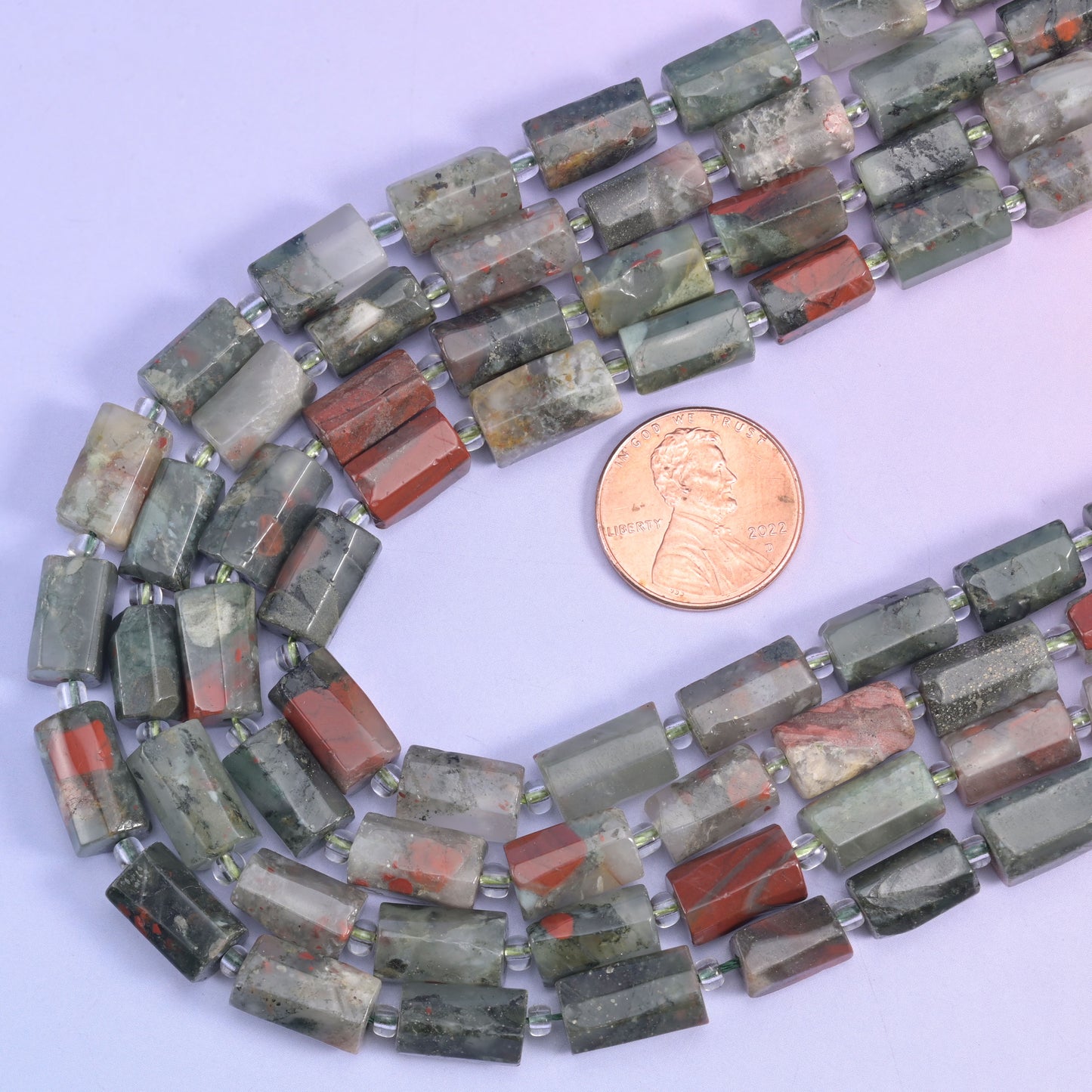 African Bloodstone Faceted Tube Beads Size 12x8mm Jewelry Making 15.5 Inch Strand