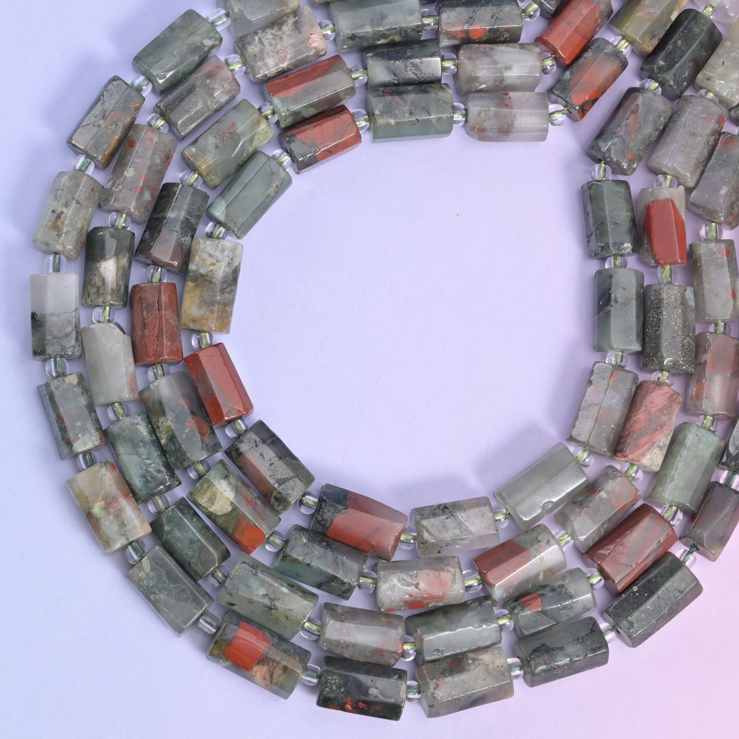 African Bloodstone Faceted Tube Beads Size 12x8mm Jewelry Making 15.5 Inch Strand