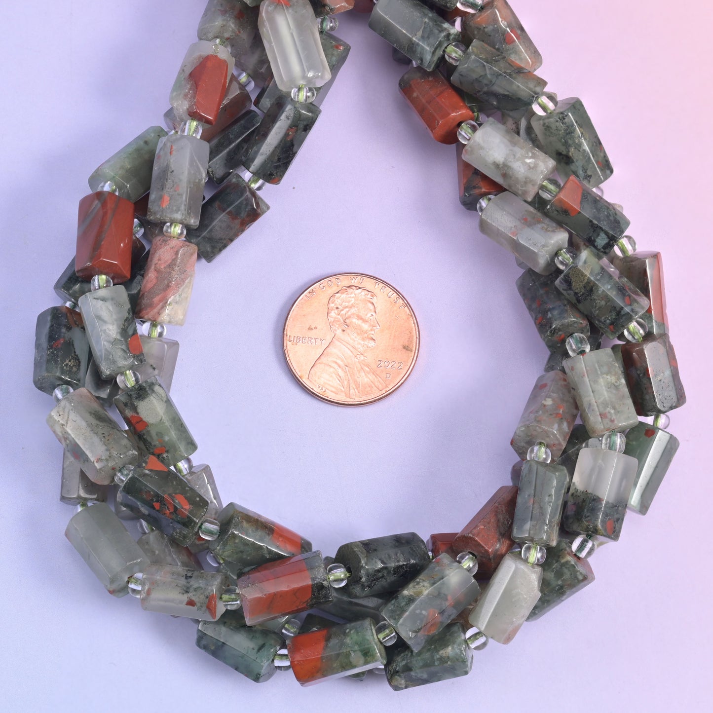 African Bloodstone Faceted Tube Beads Size 12x8mm Jewelry Making 15.5 Inch Strand