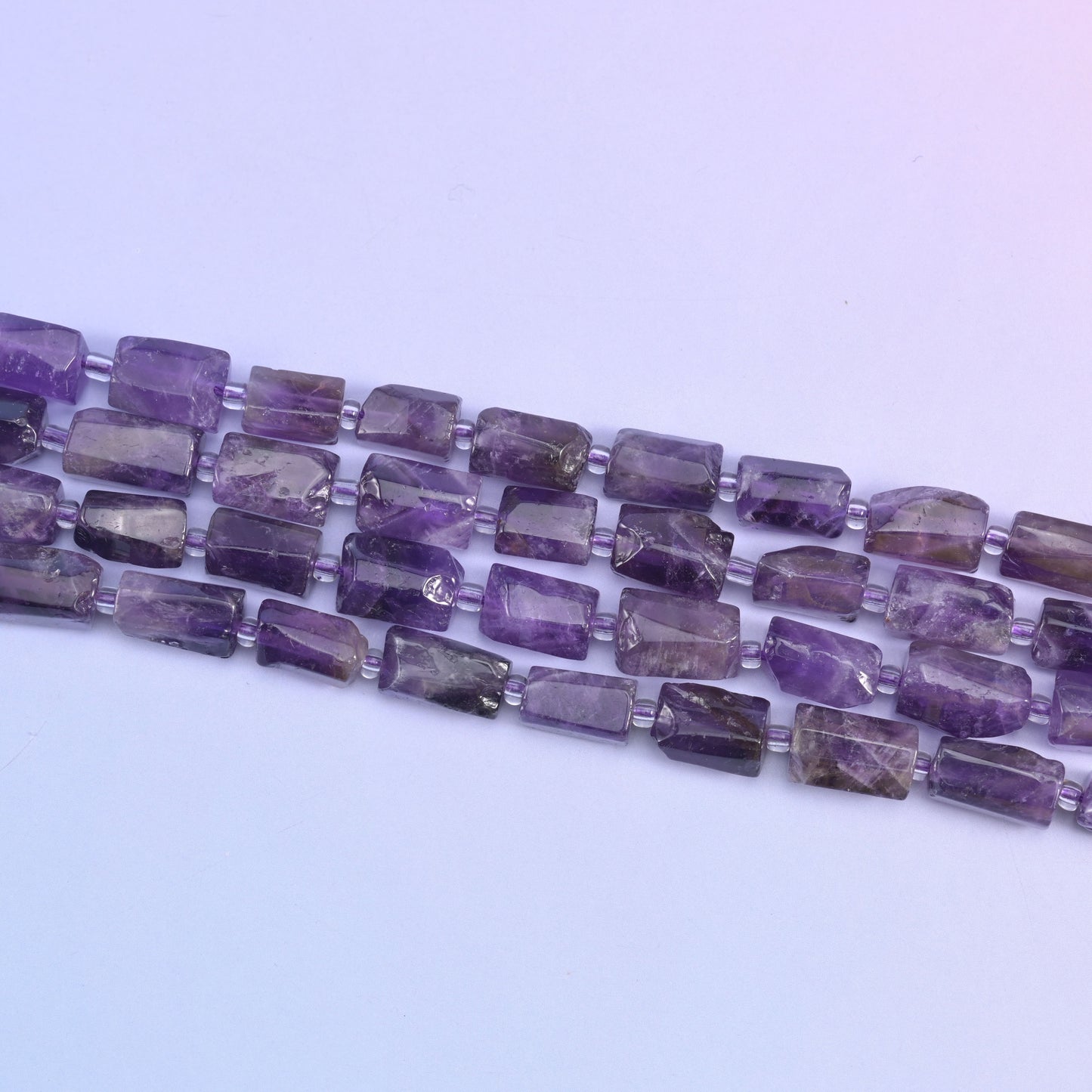 Amethyst Faceted Tube Beads Size 12x8mm Jewelry Making 15.5 Inch Strand