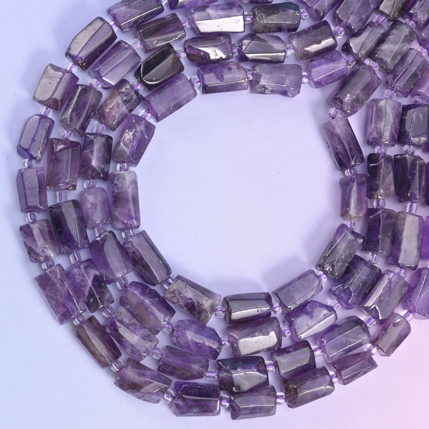 Amethyst Faceted Tube Beads Size 12x8mm Jewelry Making 15.5 Inch Strand