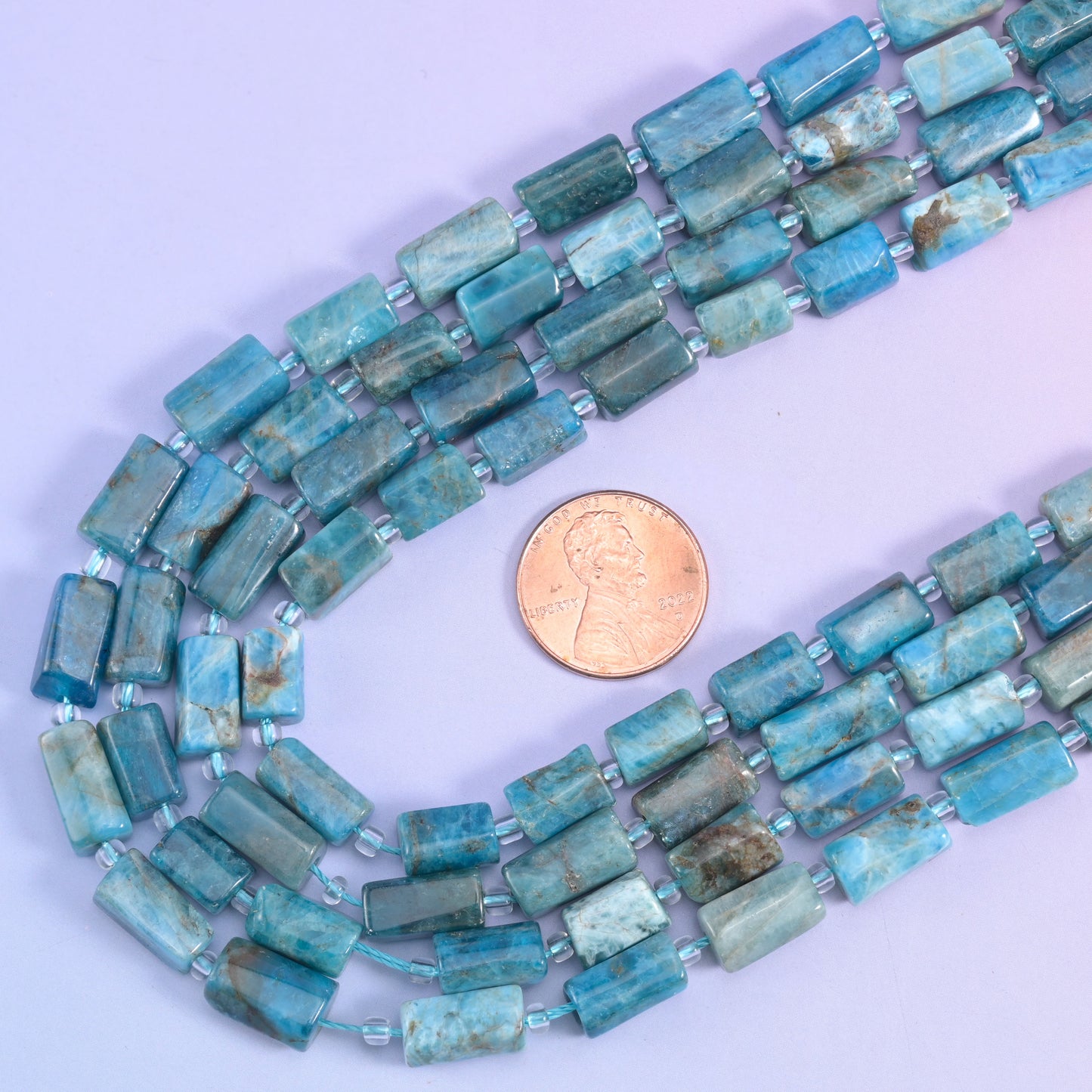 Blue Apatite Faceted Tube Beads Size 12x8mm Jewelry Making 15.5 Inch Strand