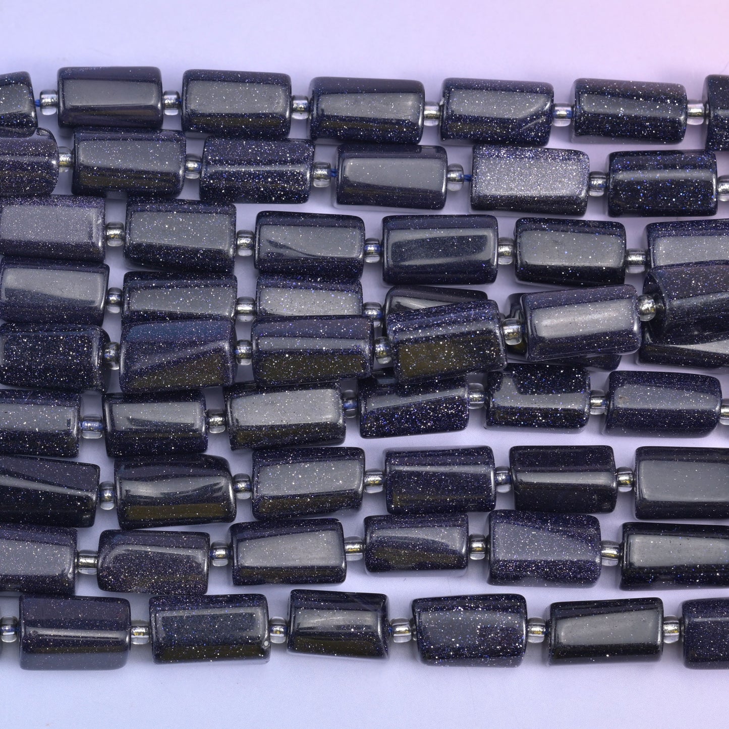 Blue Sandstone Faceted Tube Beads Size 12x8mm Jewelry Making 15.5 Inch Strand