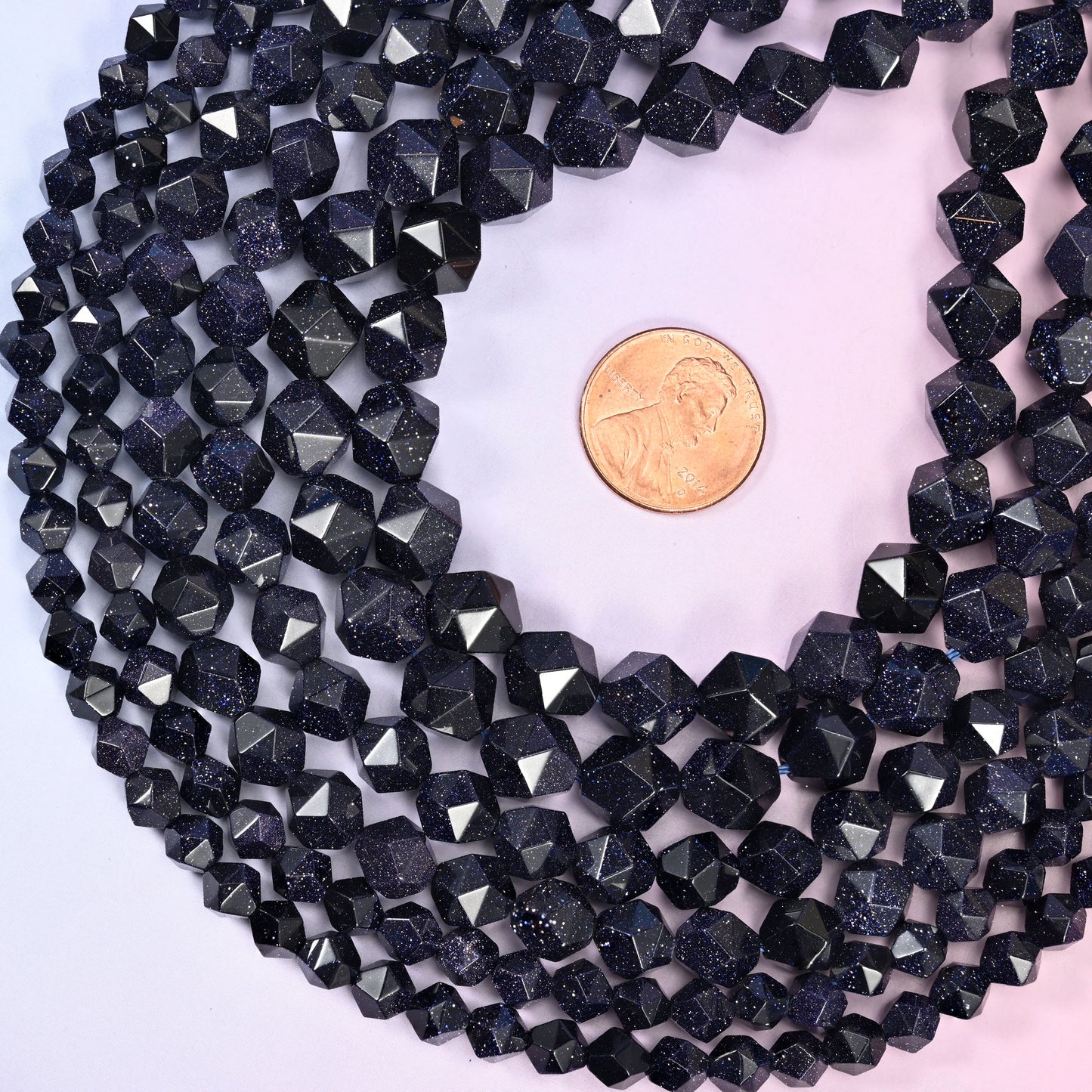 Blue Sandstone Diamond Star Cut Beads 6mm 8mm 10mm Jewelry Making 15.5 Inch Strand