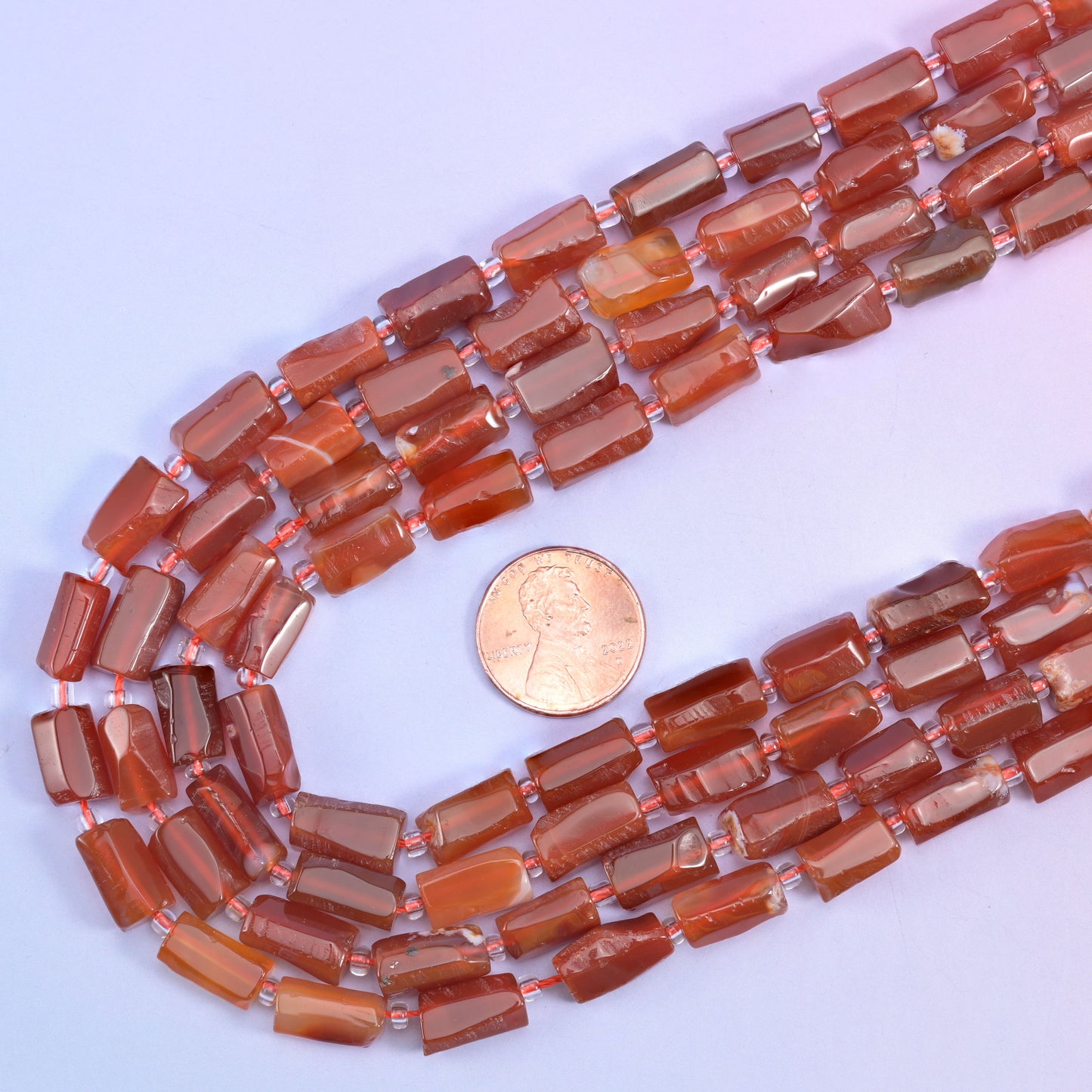 Carnelian Faceted Tube Beads Size 12x8mm Jewelry Making 15.5 Inch Strand