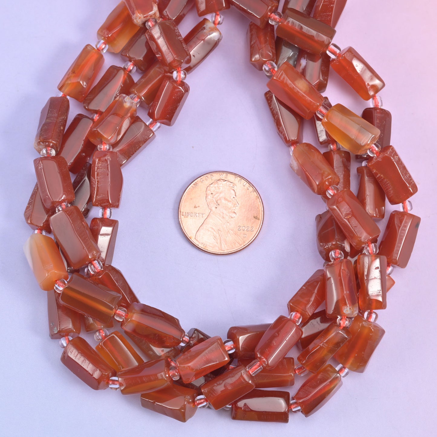 Carnelian Faceted Tube Beads Size 12x8mm Jewelry Making 15.5 Inch Strand