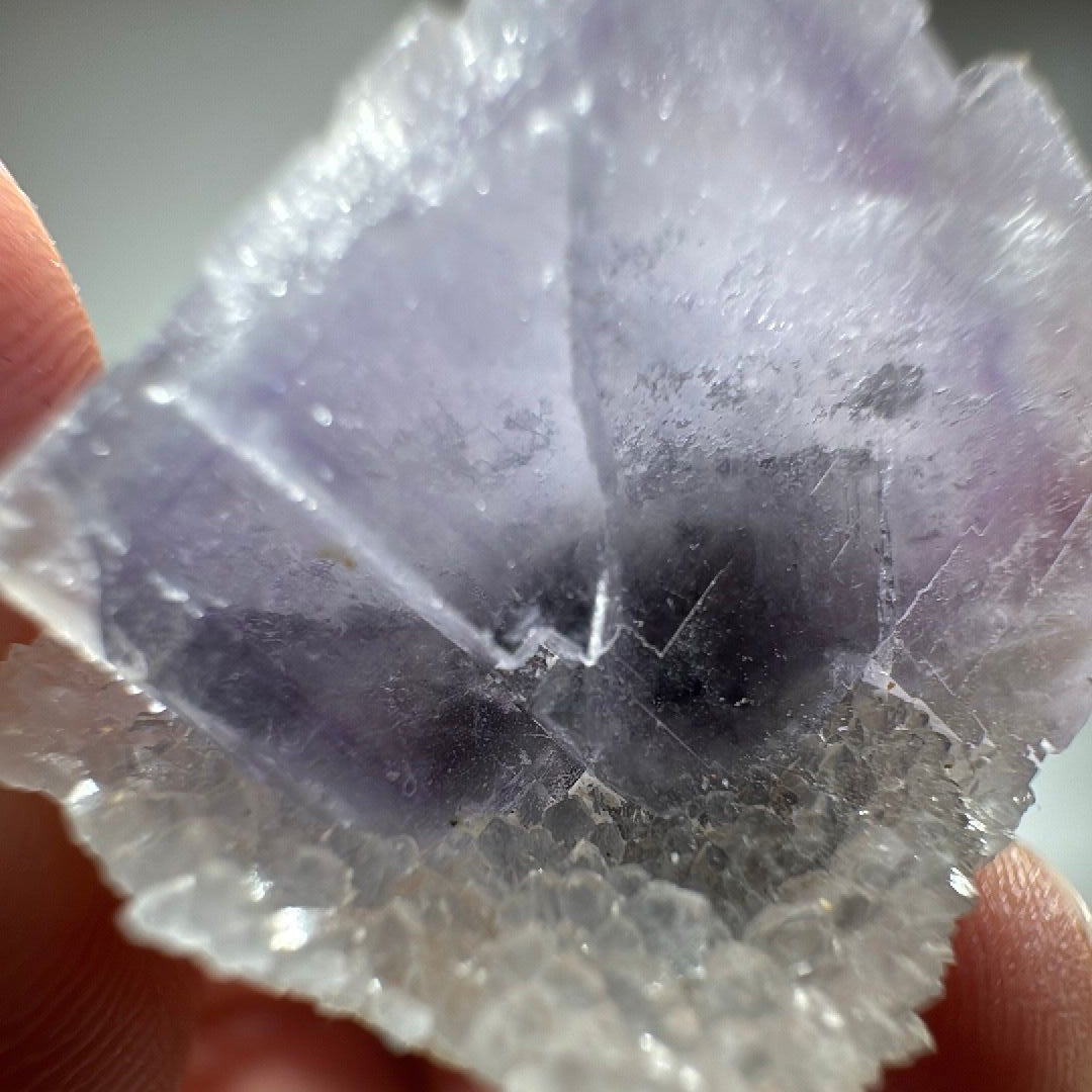 0.81 oz Purple Cubic Fluorite with white Quartz Mineral Specimen -16