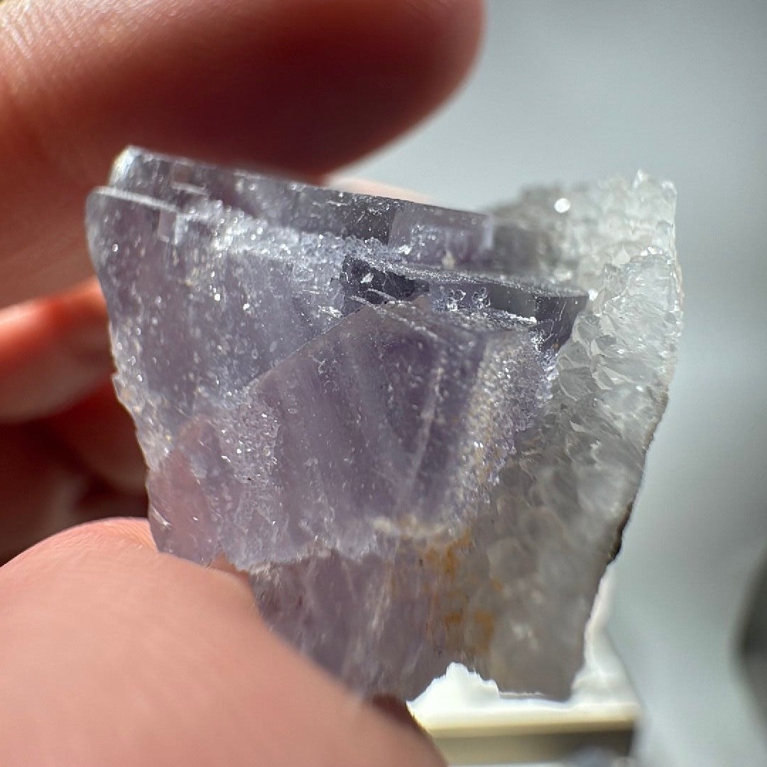 0.81 oz Purple Cubic Fluorite with white Quartz Mineral Specimen -16
