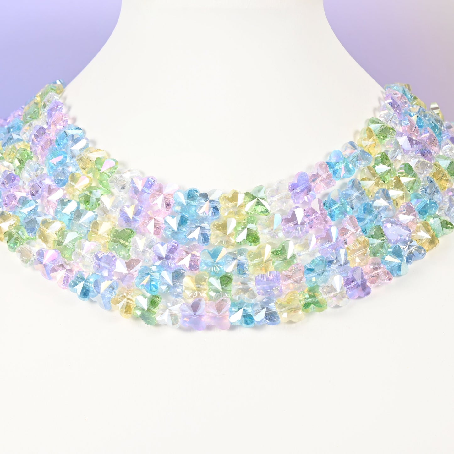 Colorful Butterfly Transparent Glass Beads: Jewelry Making Supply