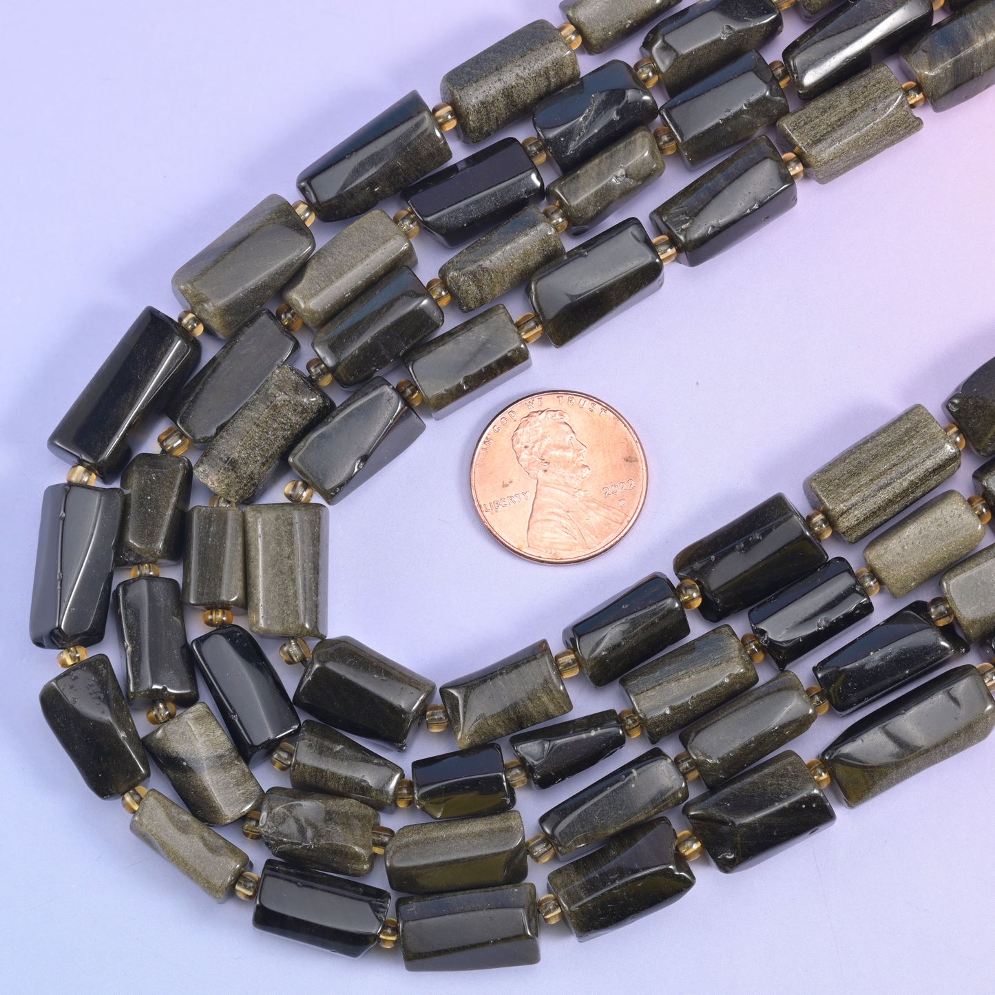 Gold Obsidian Faceted Tube Beads Size 12x8mm Jewelry Making 15.5 Inch Strand