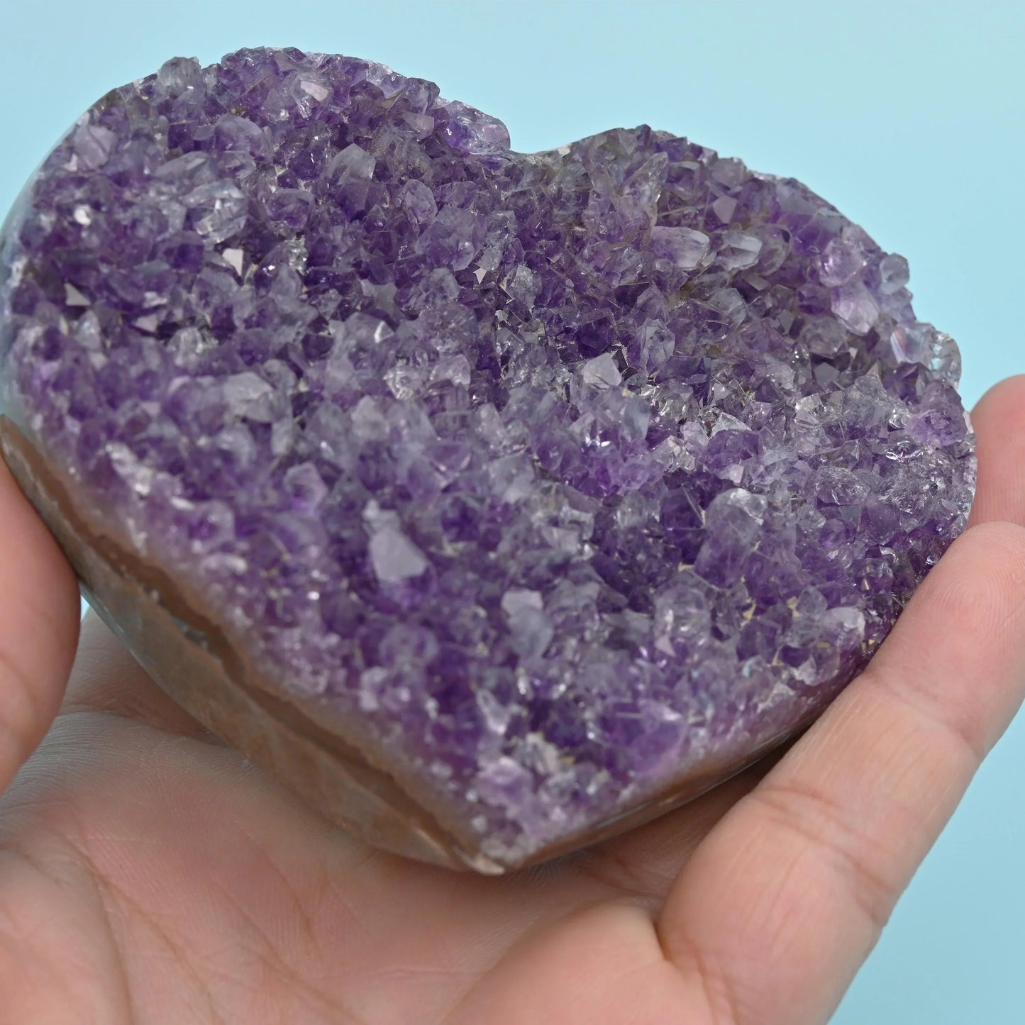 Natural Amethyst Purple Heart Cluster, Raw Amethyst Quartz Cluster, Amethyst Specimens Healing Crystal Stone, Crystal Cluster, Gift for Her - Mycrazycrystal