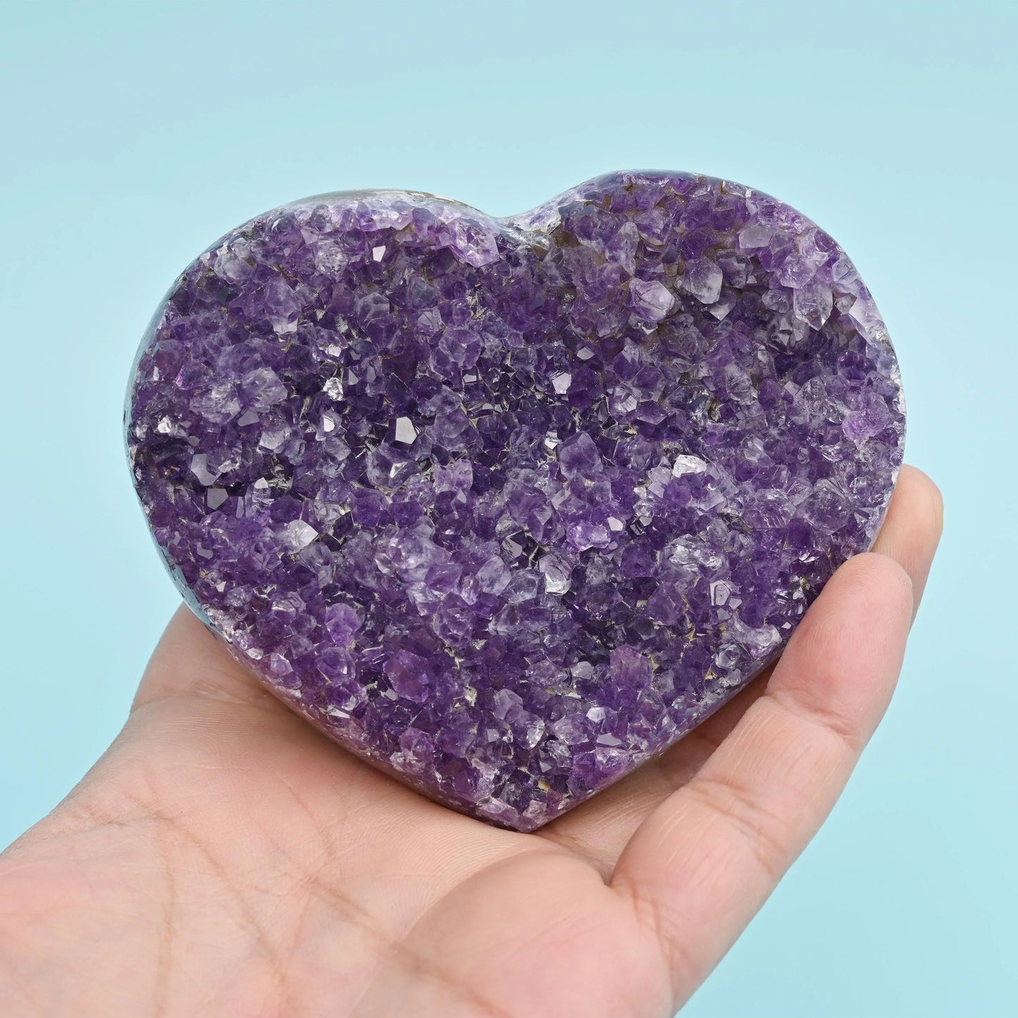 Natural Amethyst Purple Heart Cluster, Raw Amethyst Quartz Cluster, Amethyst Specimens Healing Crystal Stone, Crystal Cluster, Gift for Her - Mycrazycrystal