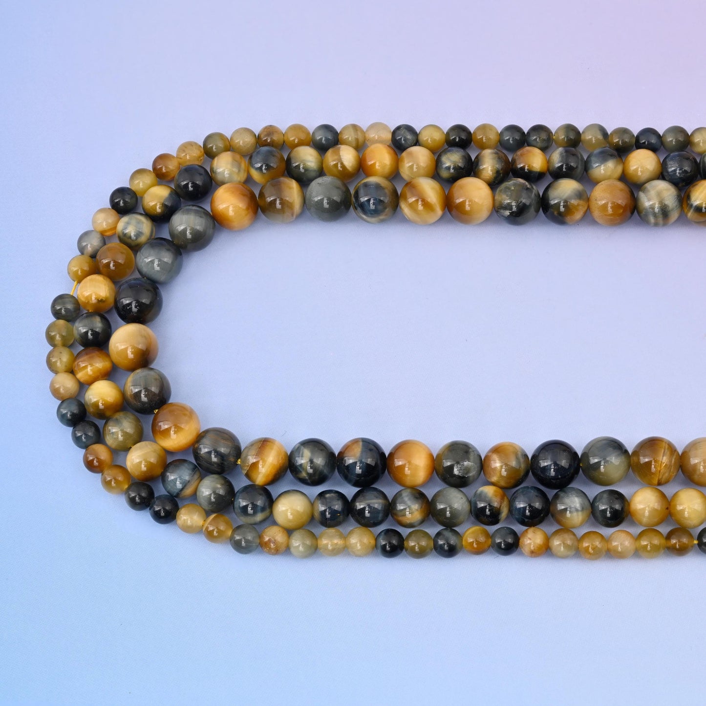 Natural Gold Blue Dream Tiger Eye Round Gemstone Beads, 6mm, 8mm, 10mm Gemstone Round Bead, DIY Jewelry Making Beads, 15.5 Inches Per Strand - Mycrazycrystal