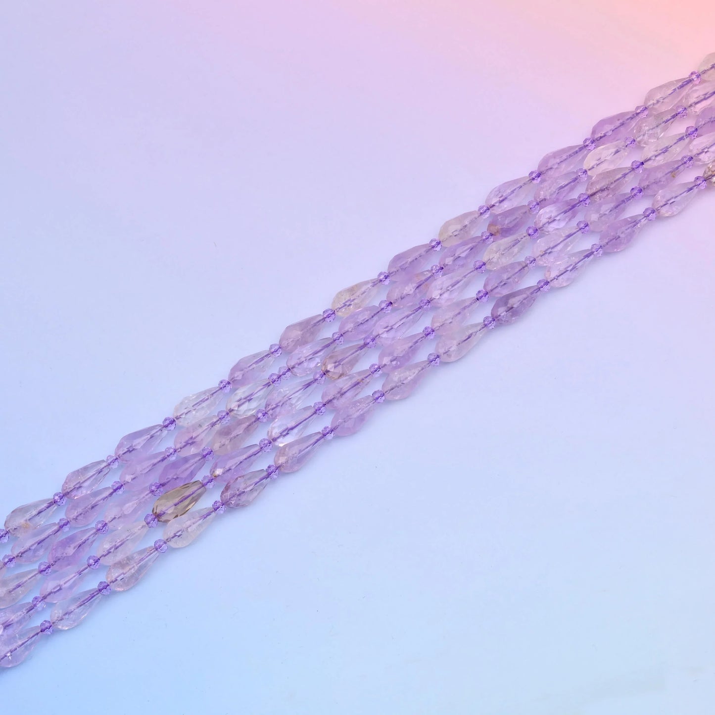 Natural Lavender Light Amethyst Faceted Teardrop Gemstone Beads, Size 16x8mm Faceted Beads, DIY Jewelry Making Beads, 15.5 Inches Per Strand - Mycrazycrystal