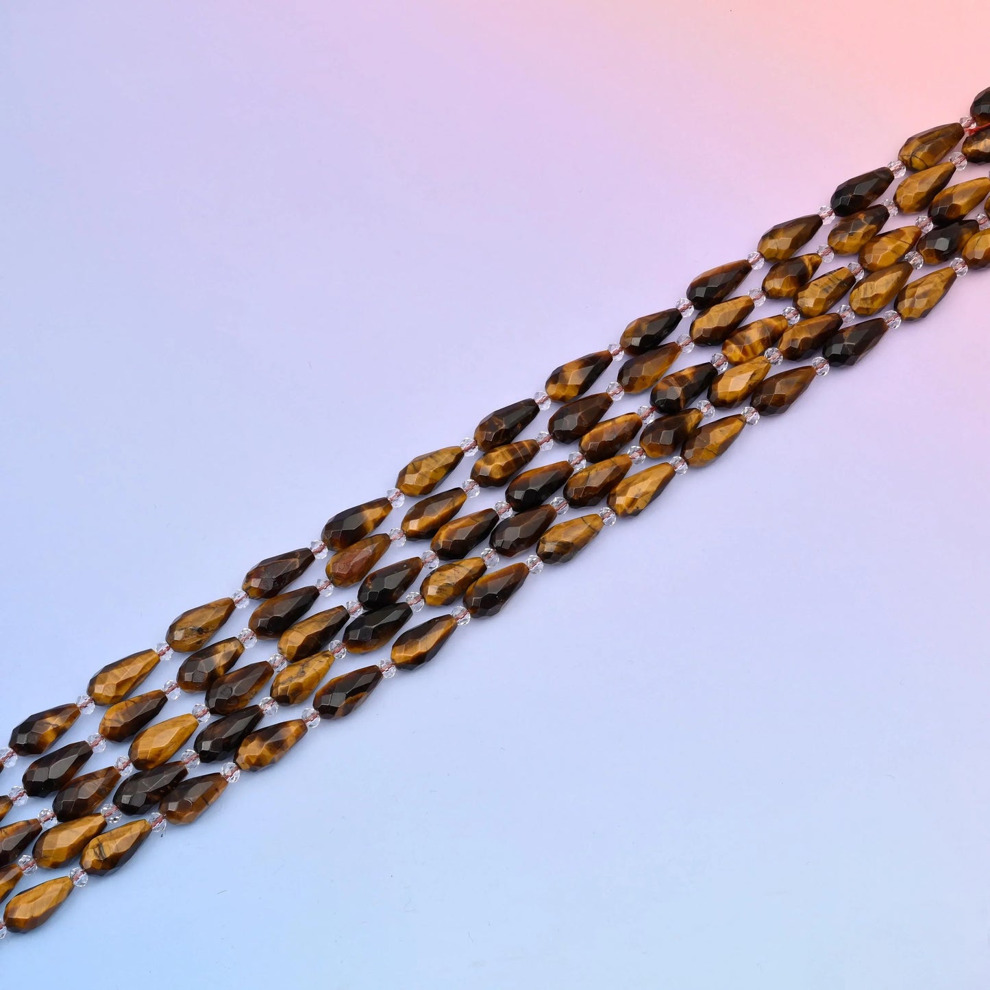 Natural Tiger Eye Faceted Teardrop Gemstone Beads, Size 16x8mm Faceted Beads, DIY Jewelry Making Beads, 15.5 Inches Per Strand - Mycrazycrystal