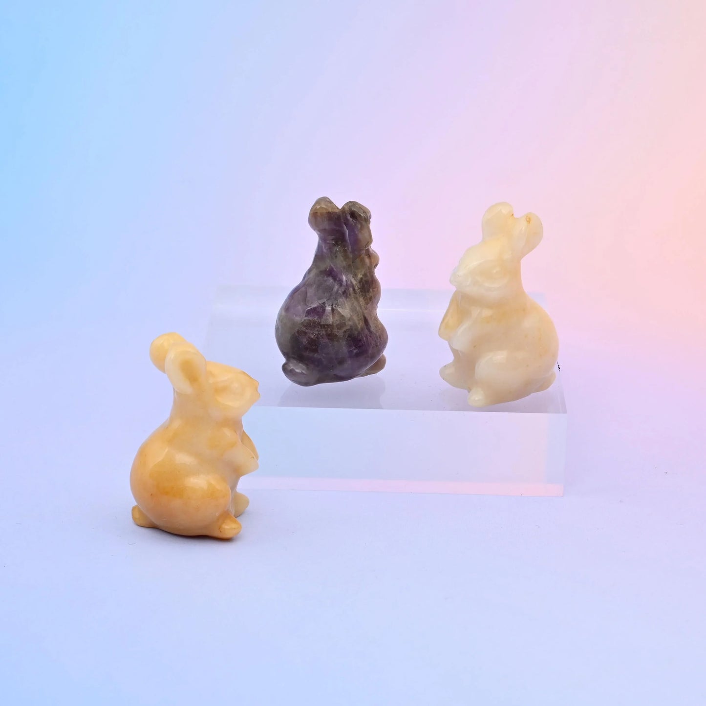 1.5" Rabbit Small Crystal Carving, Rabbit Gemstone Figurine, Home Decoration, Gift for Everyone - Mycrazycrystal