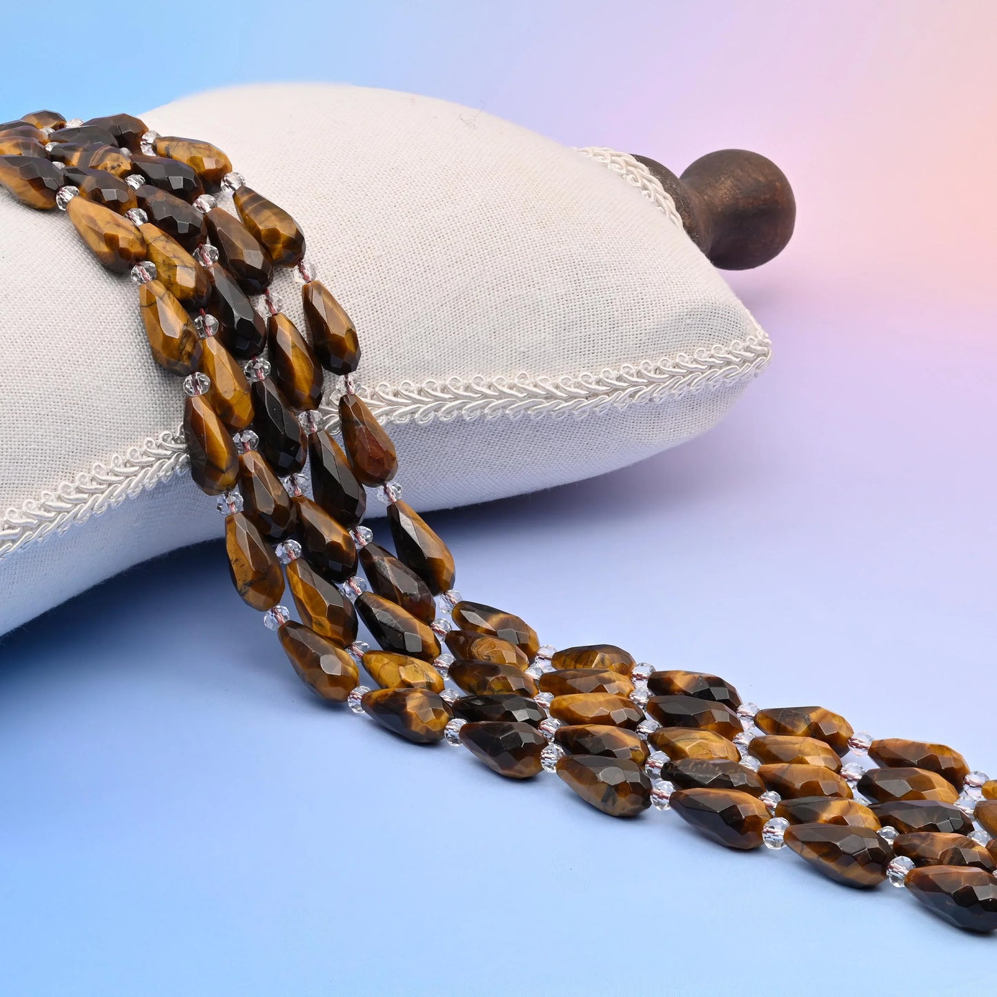 Natural Tiger Eye Faceted Teardrop Gemstone Beads, Size 16x8mm Faceted Beads, DIY Jewelry Making Beads, 15.5 Inches Per Strand - Mycrazycrystal