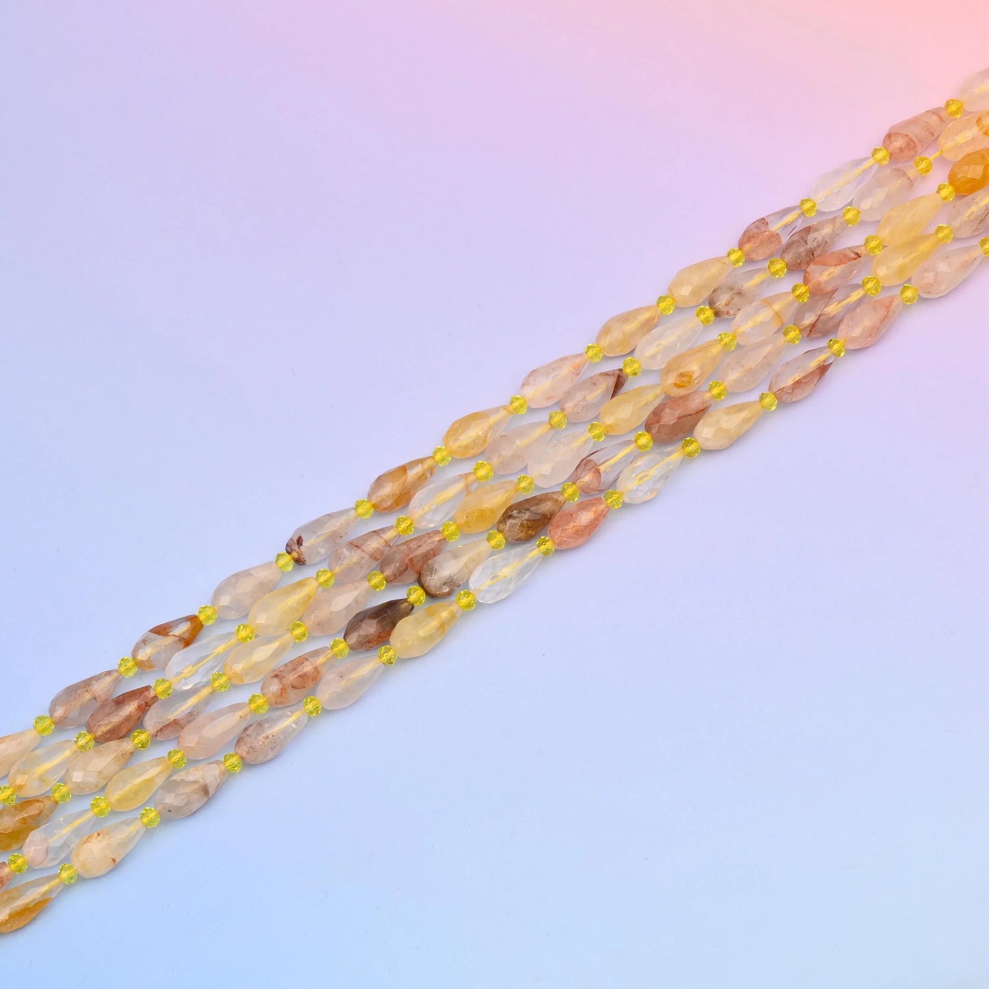 Natural Golden Healer Faceted Teardrop Gemstone Beads, Bead Size 16x8mm Faceted Beads, DIY Jewelry Making Beads, 15.5 Inches Per Strand - Mycrazycrystal