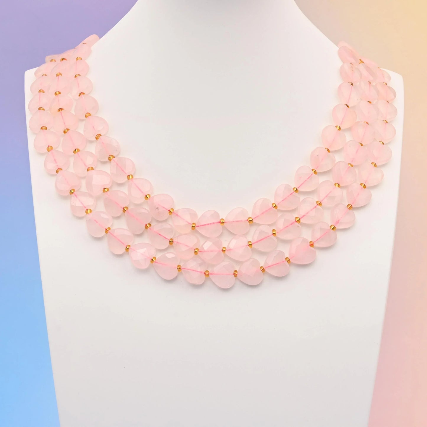 Natural Rose Quartz Faceted Heart Gemstone Beads, Bead Size 12mm Heart Faceted Beads, DIY Jewelry Making Beads, 15.5 Inches Per Strand - Mycrazycrystal