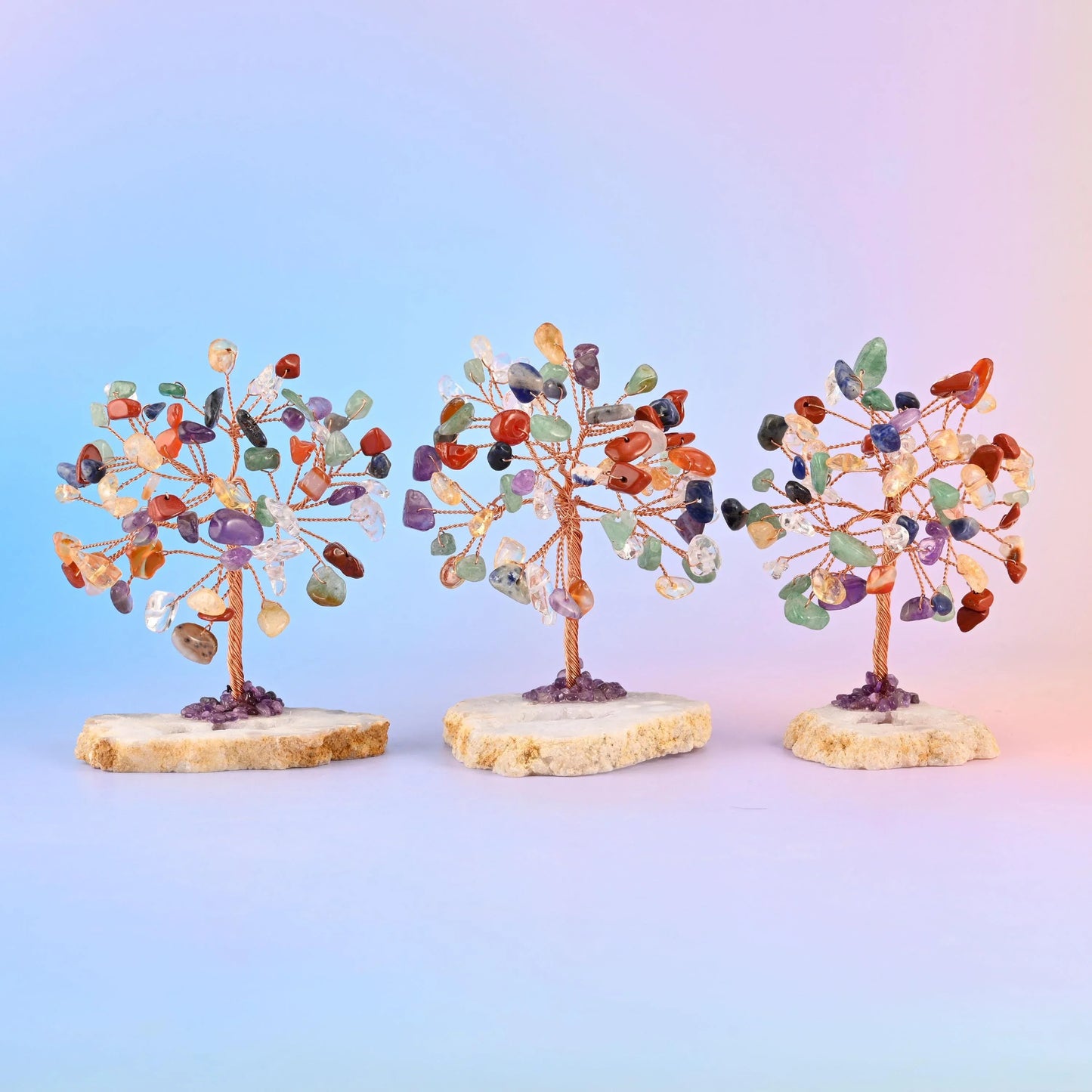 3.5" Crystal Tree of Life, Druzy Agate Base, Gemstone Tree, Copper Wire Branches, Gift - Mycrazycrystal