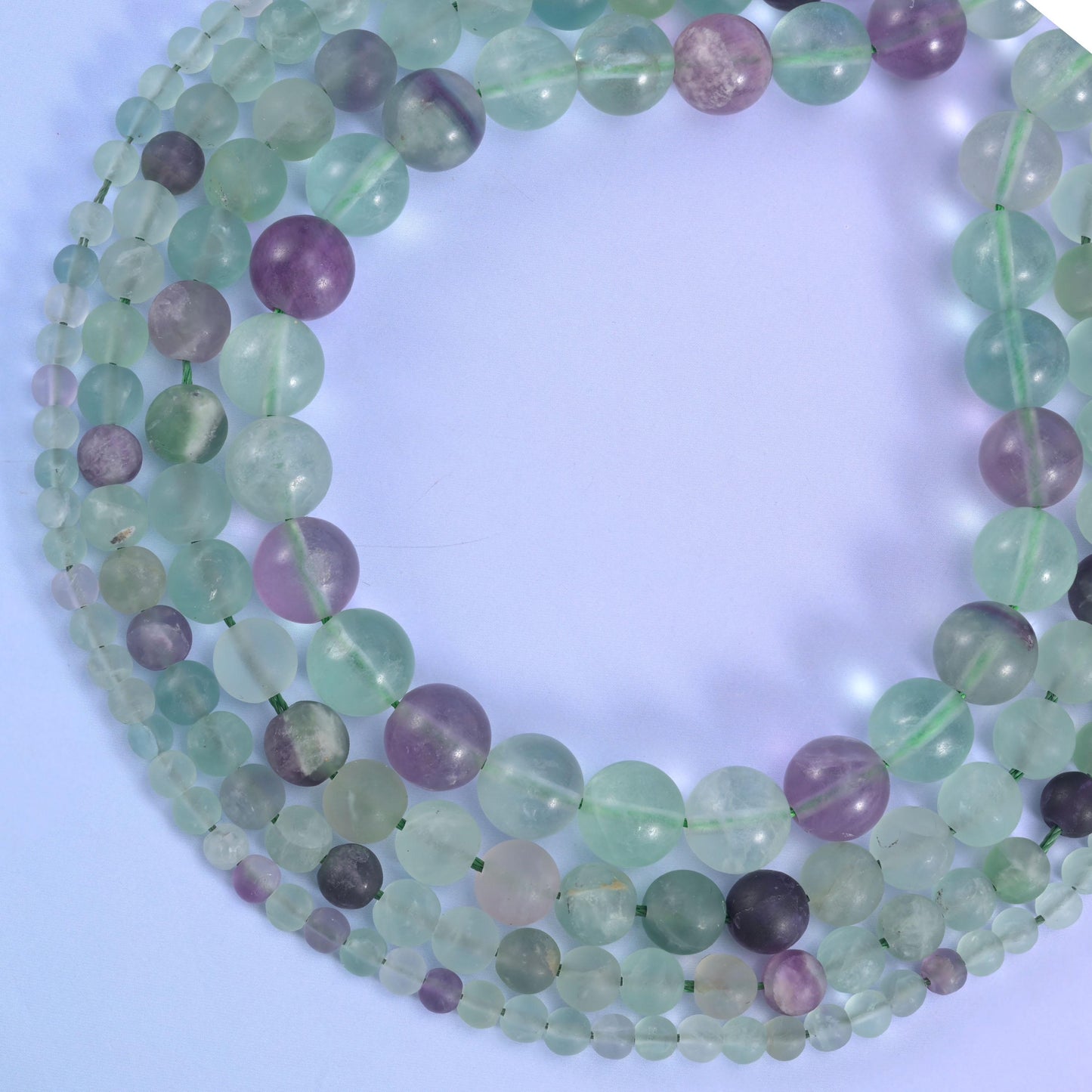Colorful Fluorite Matte Round Beads 4mm 6mm 8mm 10mm 15 Inch Strand