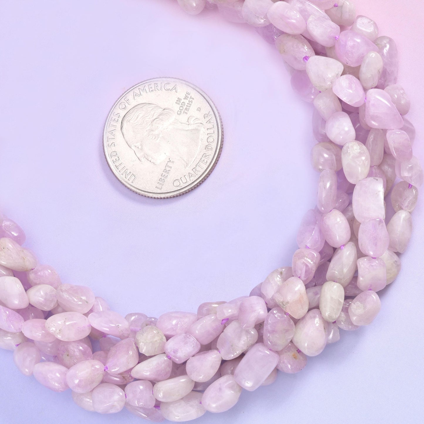 Kunzite Pebble Nugget Beads
