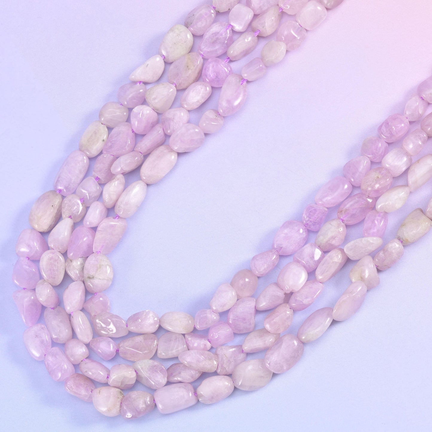 Kunzite Pebble Nugget Beads