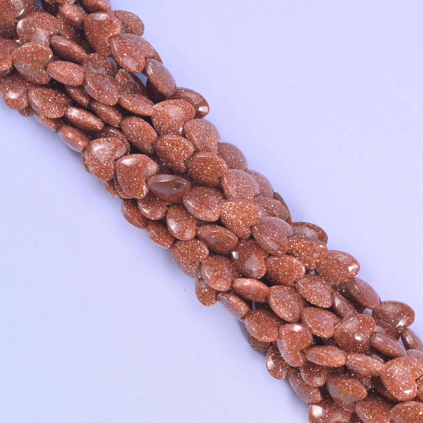 Gold Sandstone Heart Beads