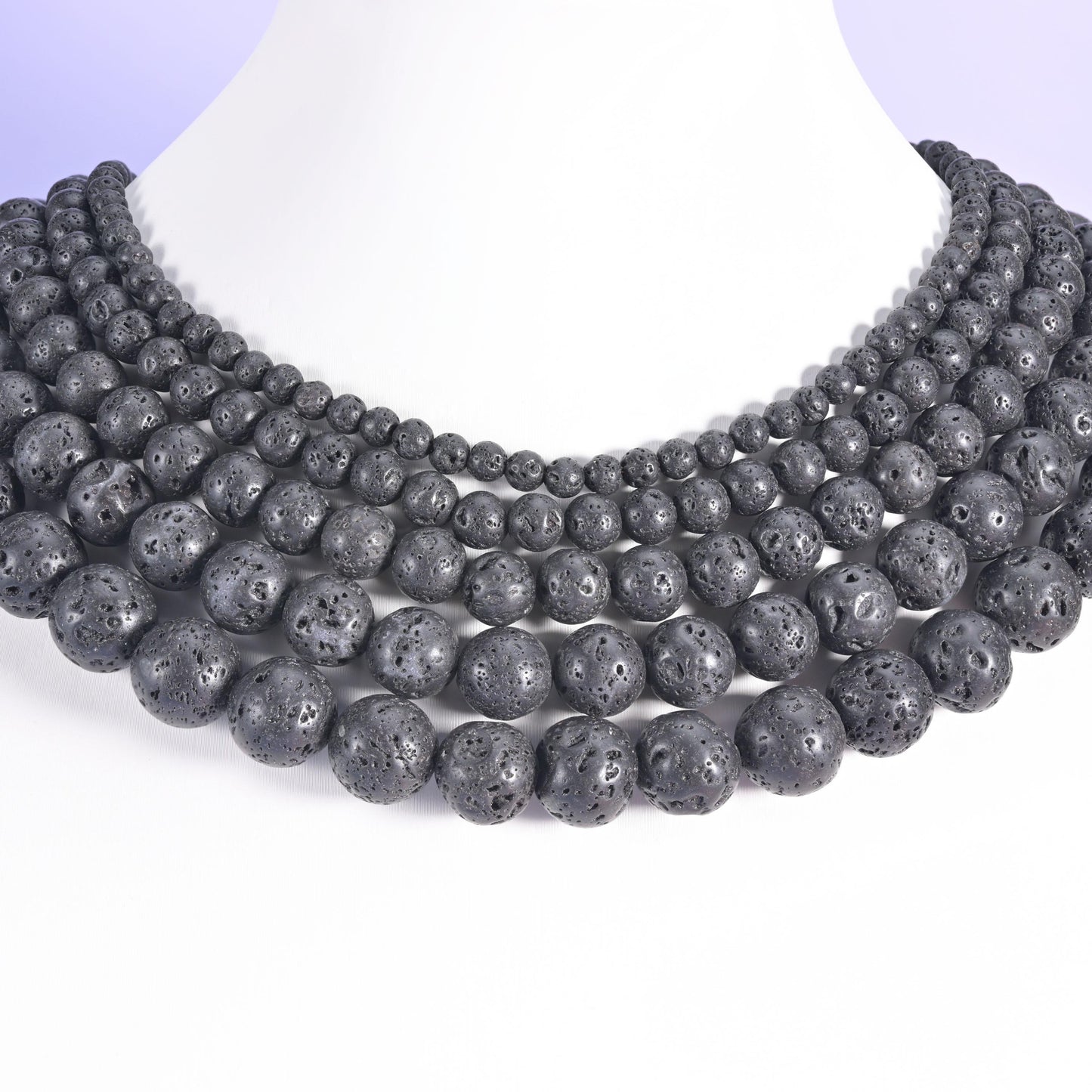 Lava Rock Beads for Jewelry Making – Smooth Round Strands