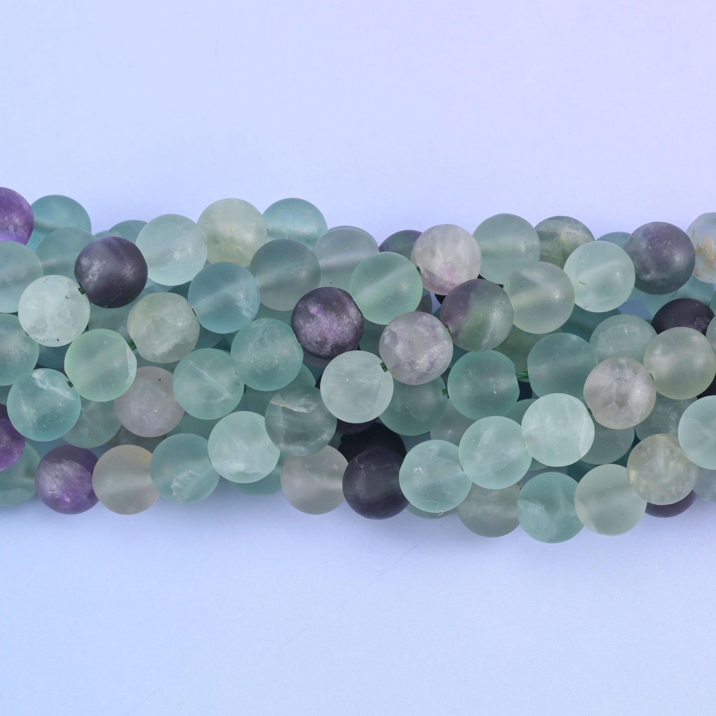 Colorful Fluorite Matte Round Beads 4mm 6mm 8mm 10mm 15 Inch Strand