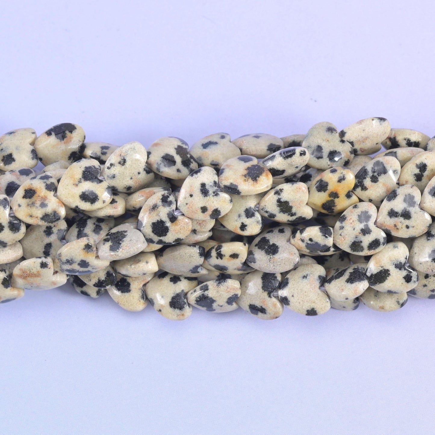 Dalmatian Jasper Heart Beads Strand for Jewelry Making