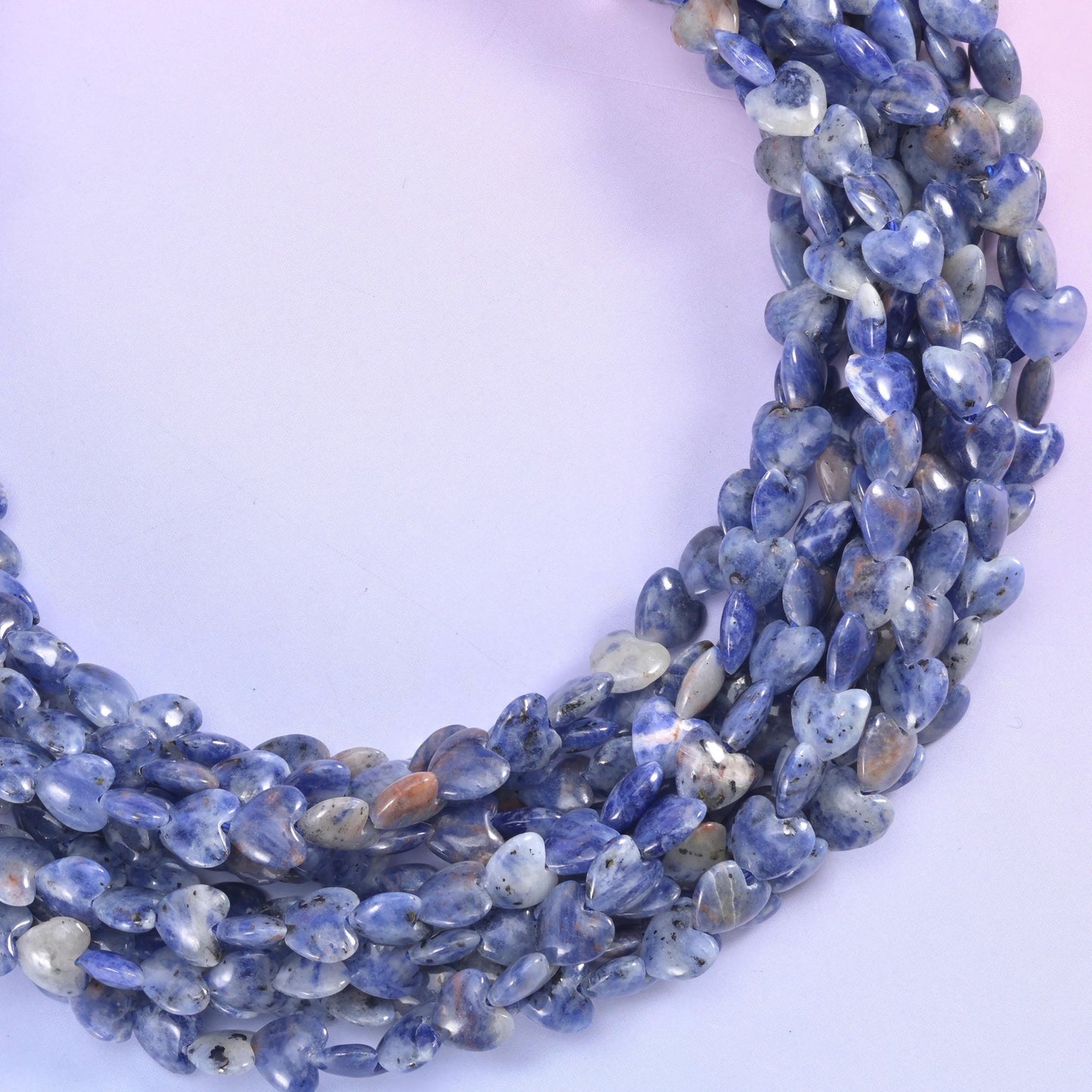Blue Sodalite Heart Beads
