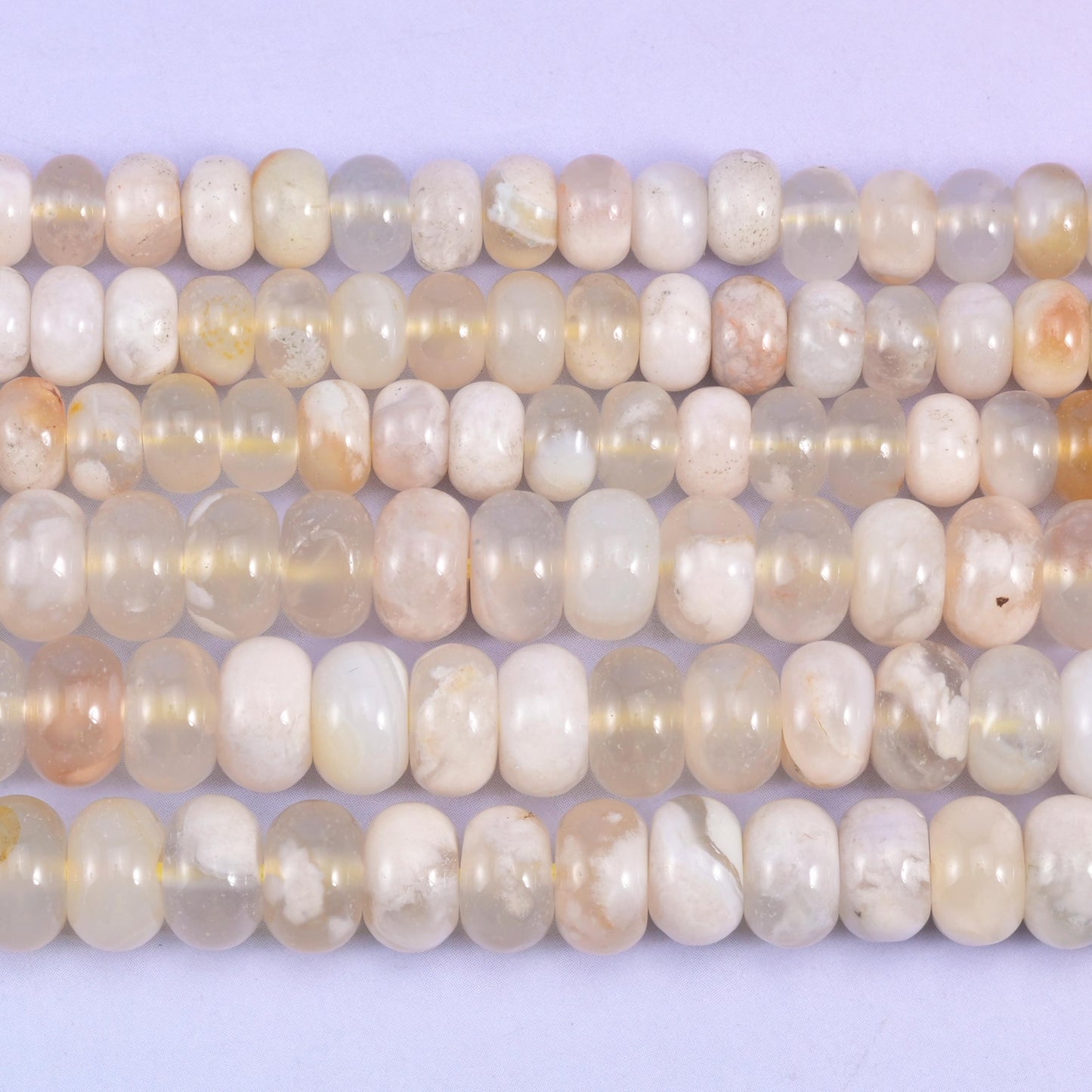 Sakura Agate Smooth Rondelle Beads Jewelry Making Size 4x6mm 5x8mm 15.5" Strand