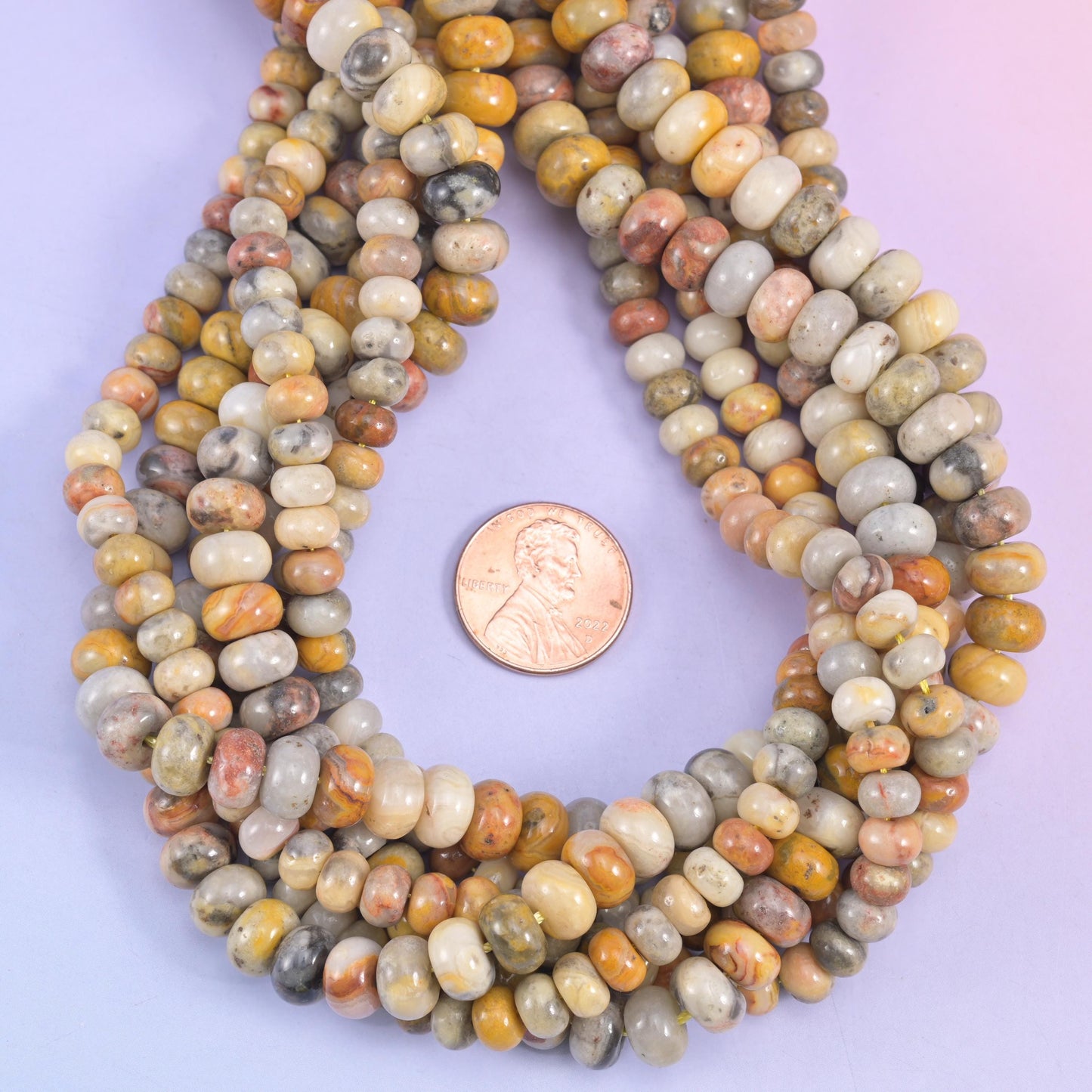 Crazy Agate Smooth Rondelle Beads Jewelry Making Size 4x6mm 5x8mm 15.5" Strand