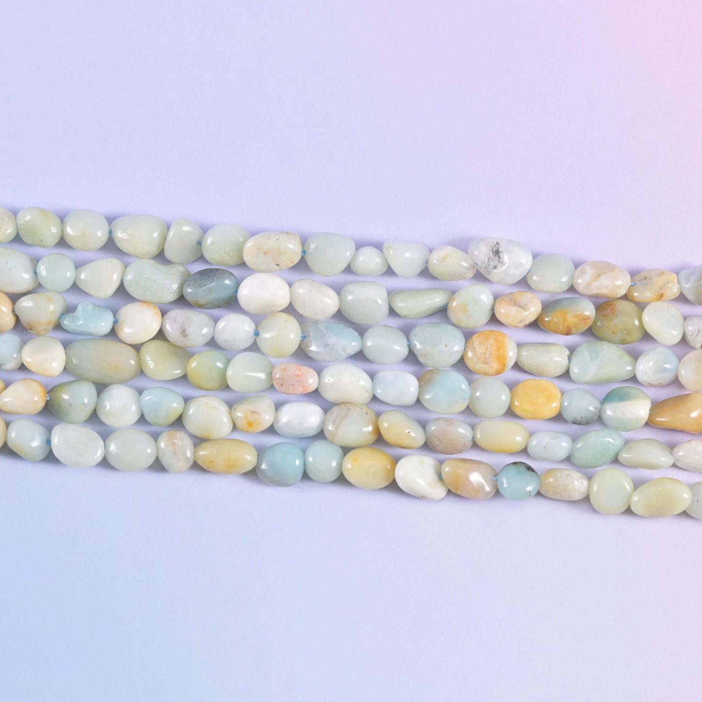 Multi-Color Amazonite Pebble Nugget Beads 5-8mm Jewelry Making 15.5" Strand
