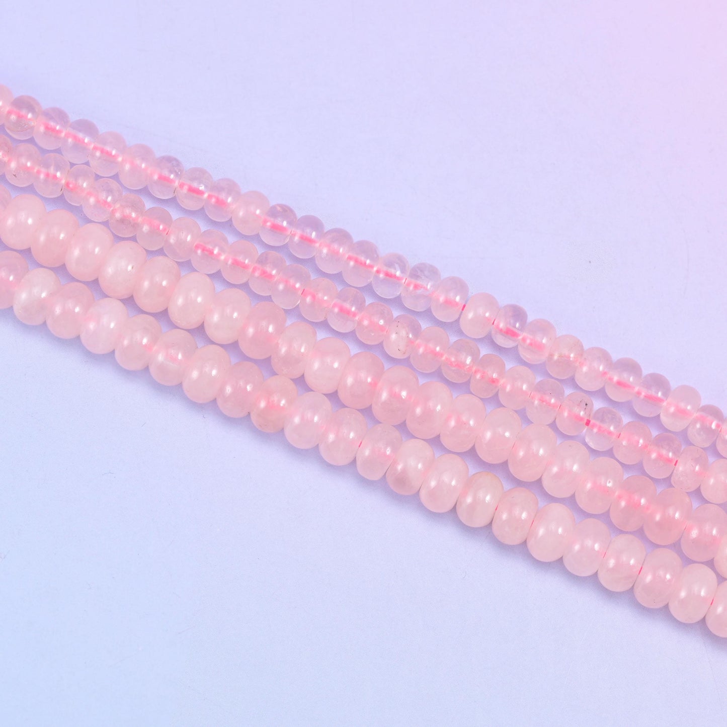 Rose Quartz Smooth Rondelle Beads Jewelry Making Size 4x6mm 5x8mm 15.5" Strand