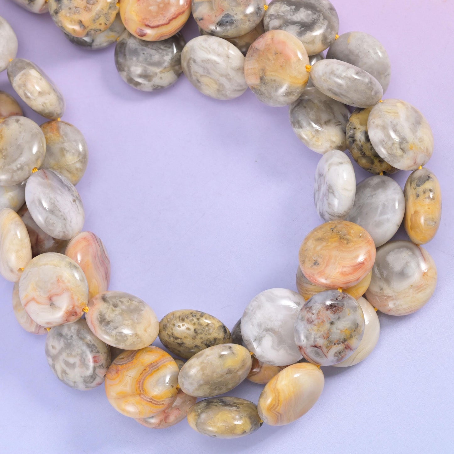 Crazy Agate Smooth Coin Beads Size 15mm Jewelry Making 15 Inch Strand