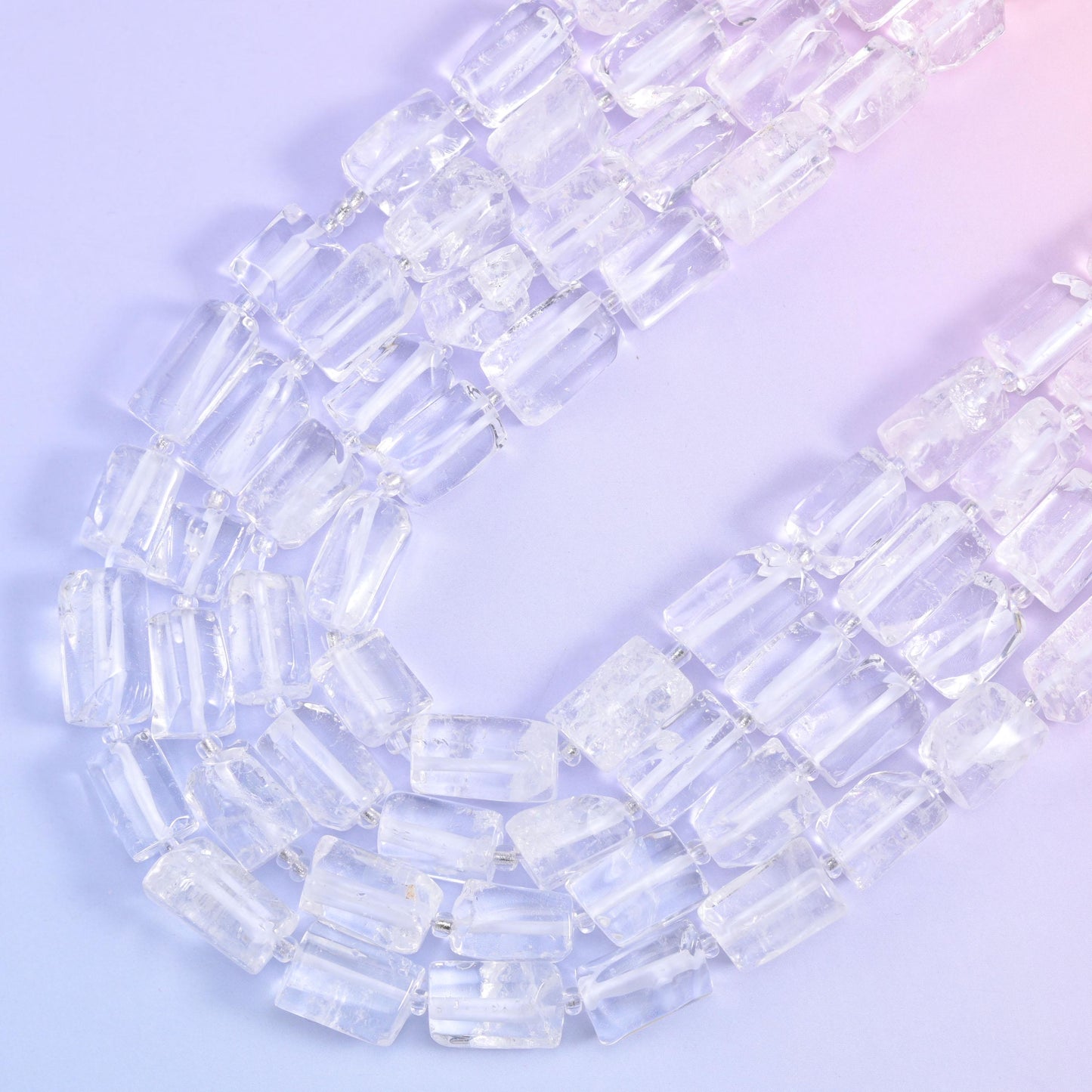 Clear Quartz Faceted Tube Beads Size 14x9mm Jewelry Making 15.5 Inch Strand