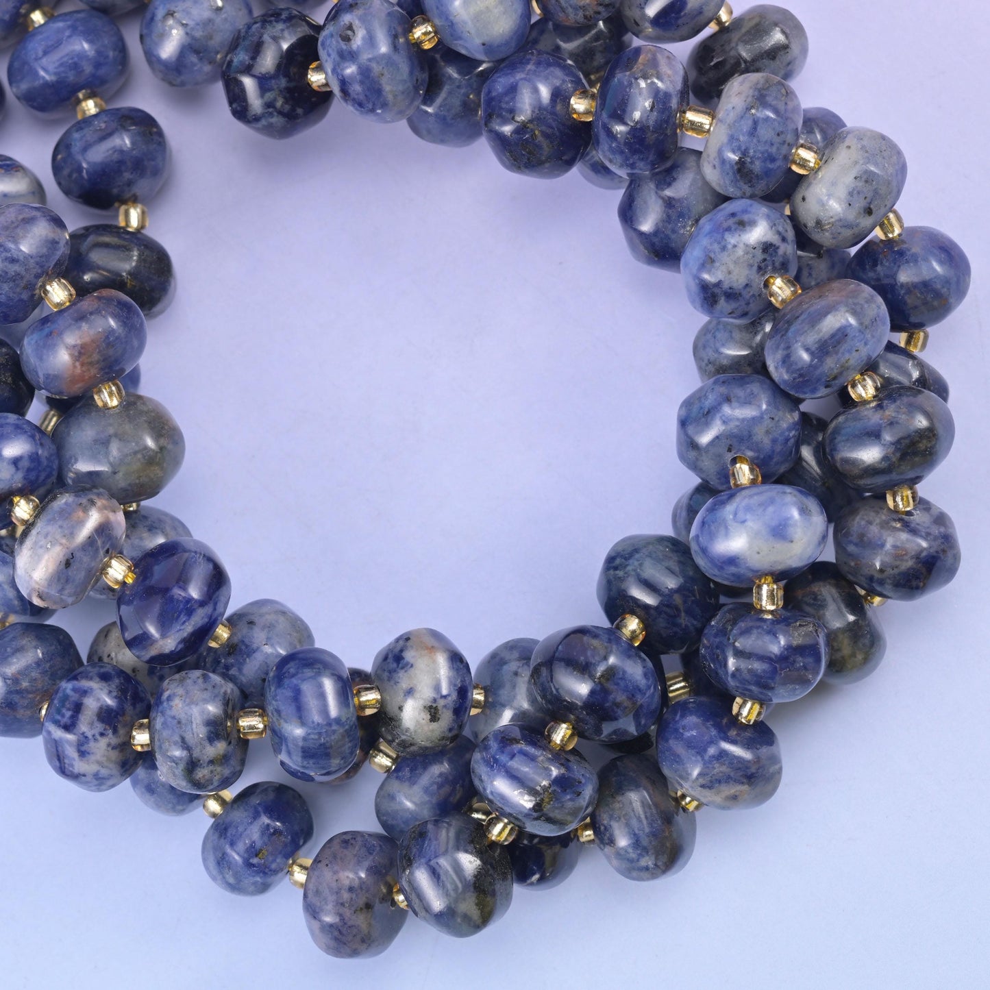 Sodalite Pumpkin Rondelle Beads Jewelry Making Size 12x8mm 15" Strand