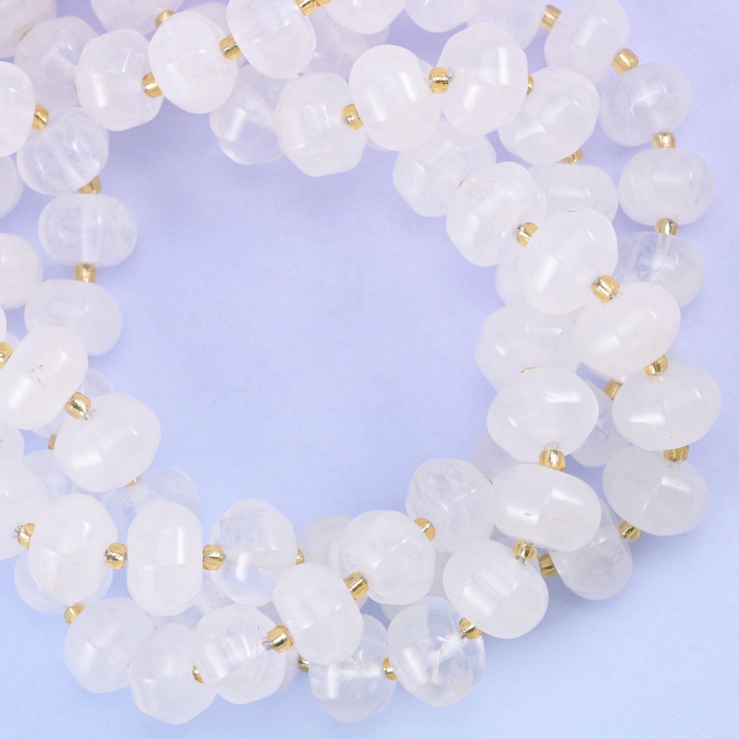 Clear Quartz Pumpkin Rondelle Beads Jewelry Making Size 12x8mm 15" Strand