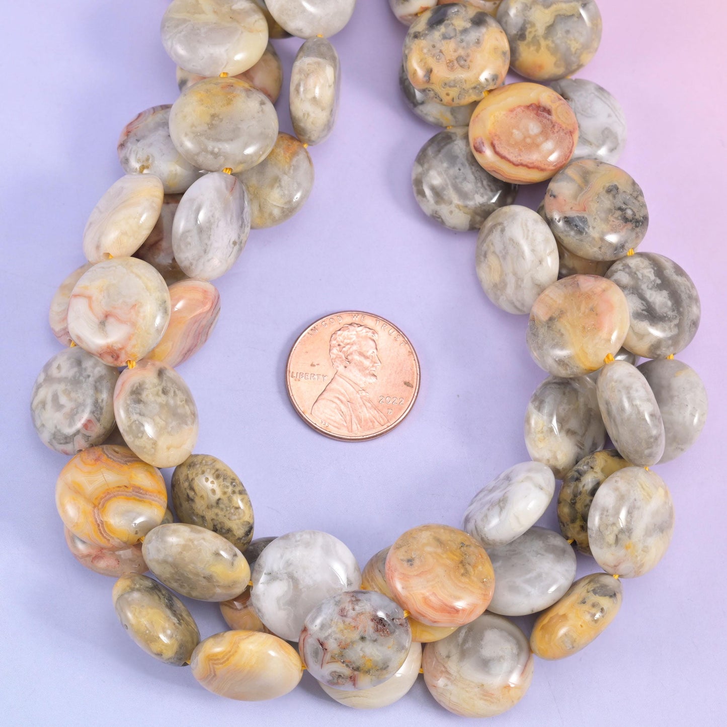 Crazy Agate Smooth Coin Beads Size 15mm Jewelry Making 15 Inch Strand