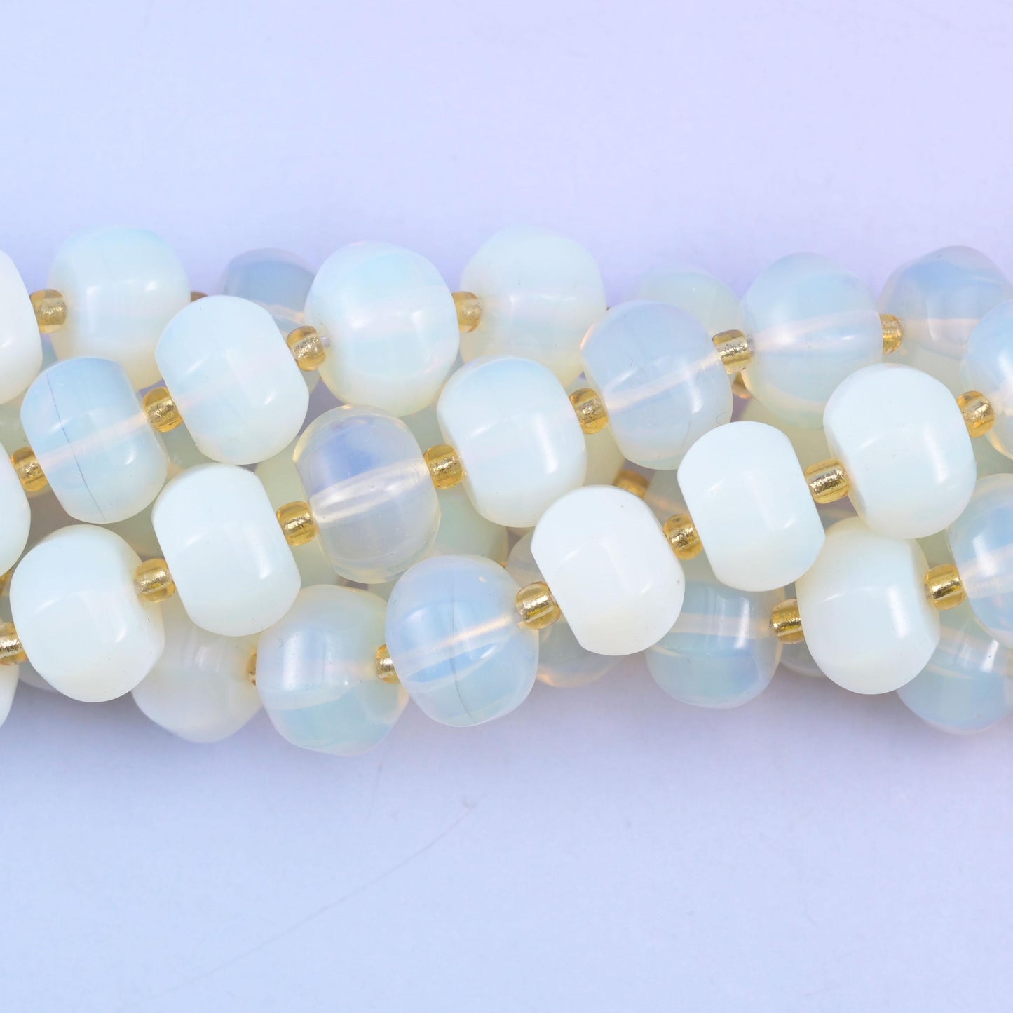 Opalite Pumpkin Rondelle Beads Jewelry Making Size 12x8mm 15" Strand
