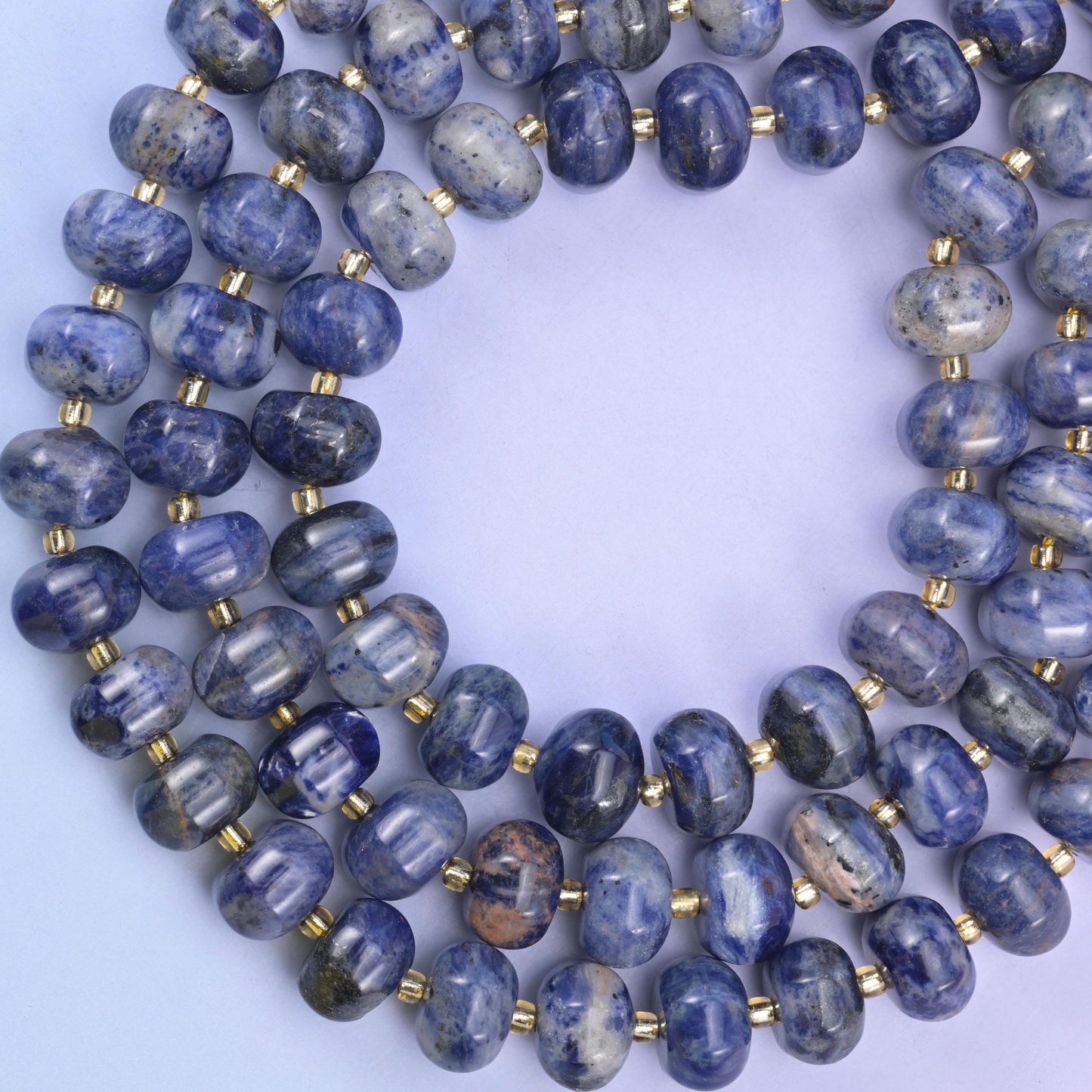 Sodalite Pumpkin Rondelle Beads Jewelry Making Size 12x8mm 15" Strand