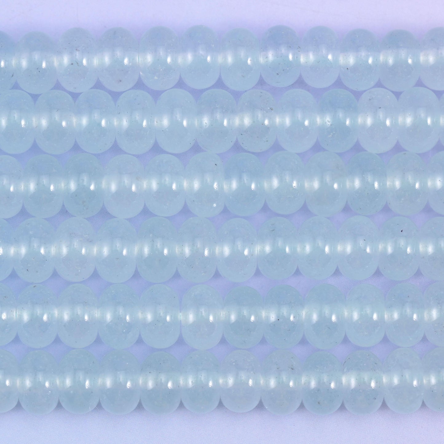Baby Blue Dyed Jade Smooth Rondelle Beads Jewelry Making Size 5x8mm 15" Strand