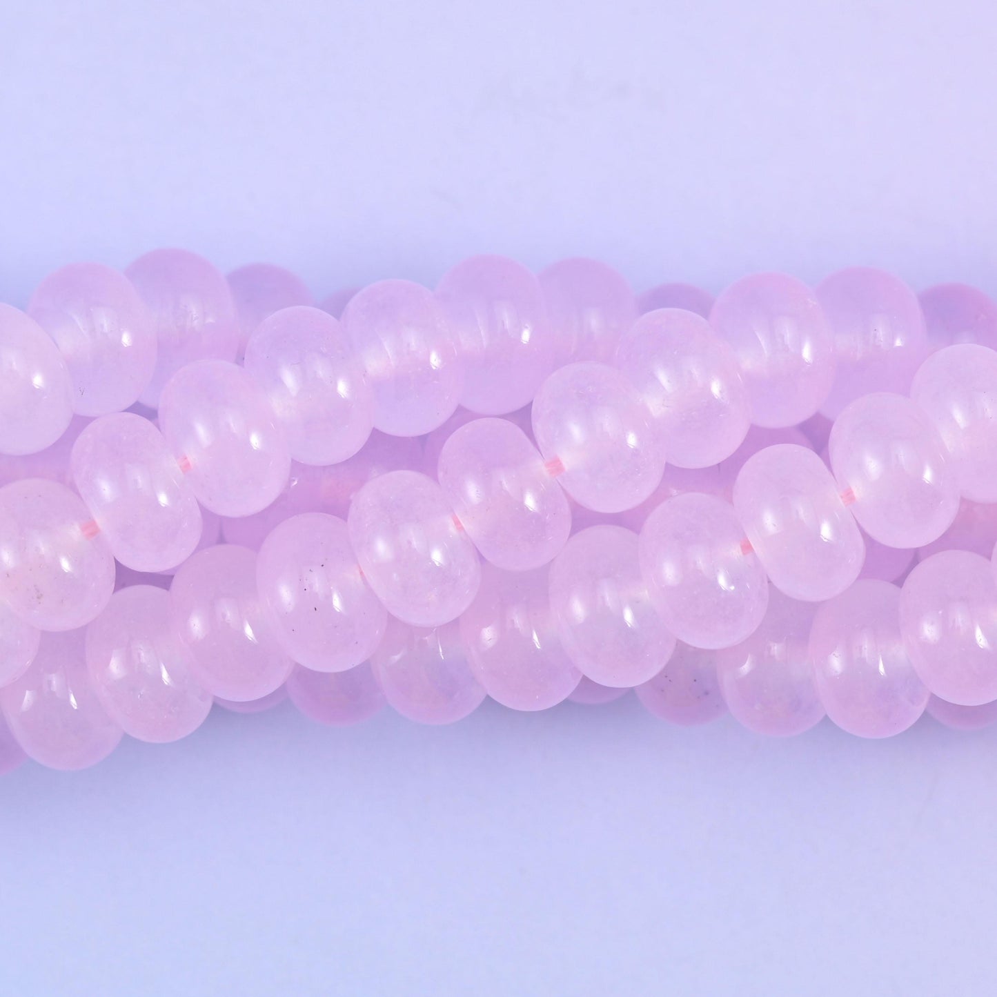 Baby Pink Dyed Jade Smooth Rondelle Beads Jewelry Making Size 5x8mm 15" Strand