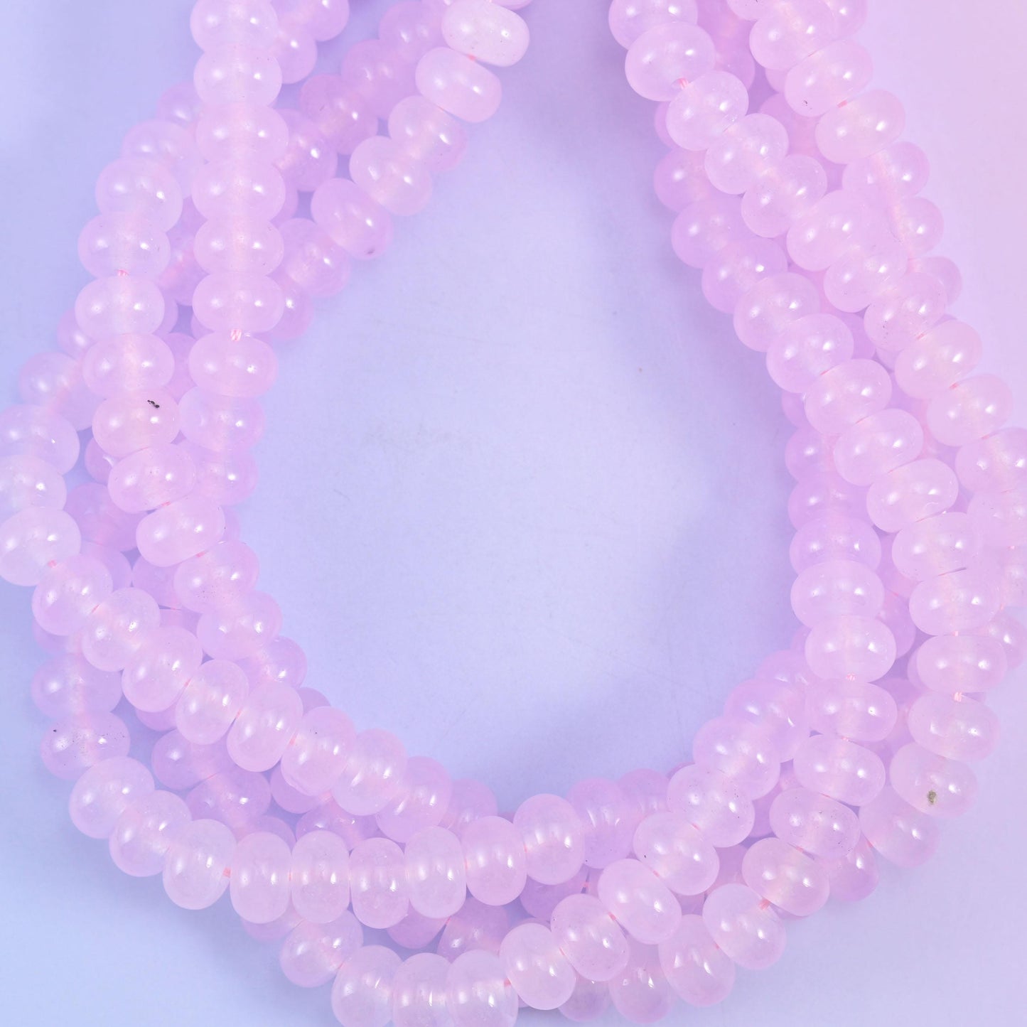 Baby Pink Dyed Jade Smooth Rondelle Beads Jewelry Making Size 5x8mm 15" Strand