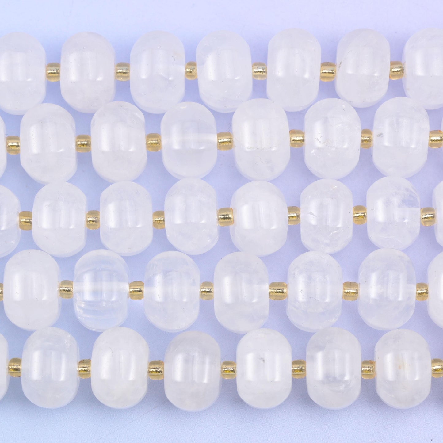 Clear Quartz Pumpkin Rondelle Beads Jewelry Making Size 12x8mm 15" Strand