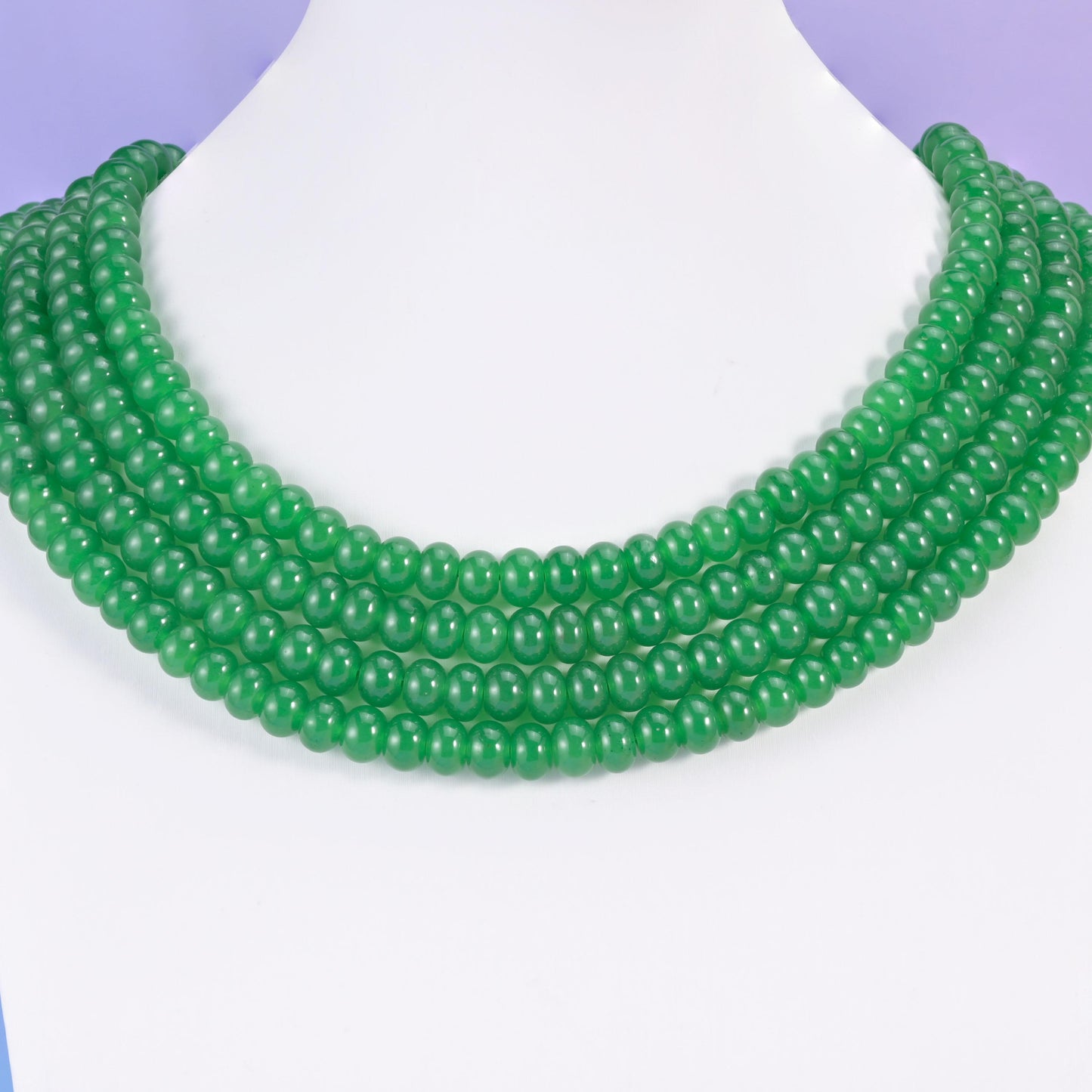Green Dyed Jade Smooth Rondelle Beads Jewelry Making Size 5x8mm 15" Strand