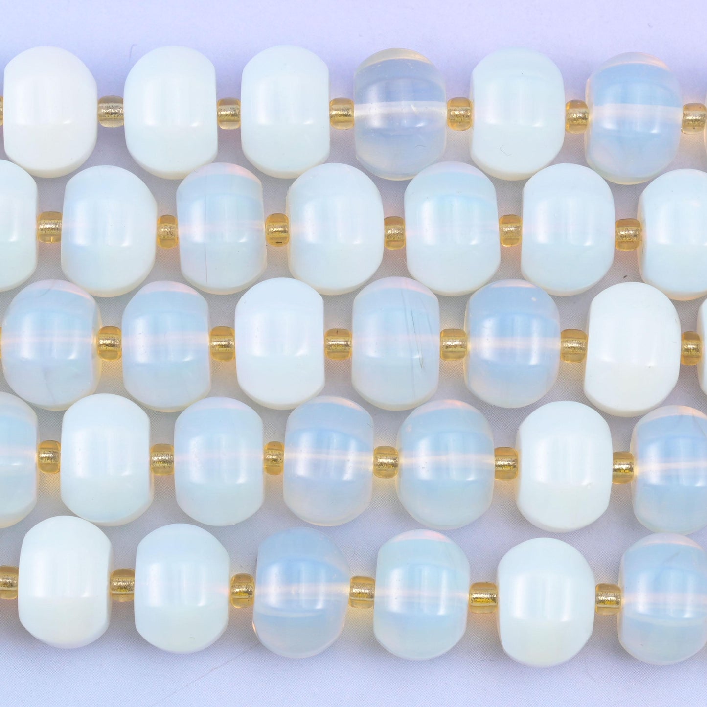 Opalite Pumpkin Rondelle Beads Jewelry Making Size 12x8mm 15" Strand